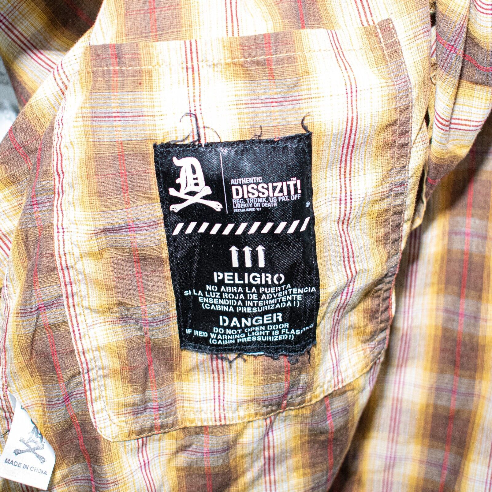 Dissizit DISSIZIT! Men's Large snap Button up Shirt in Brown Plaid Size US L / EU 52-54 / 3 - 7 Thumbnail