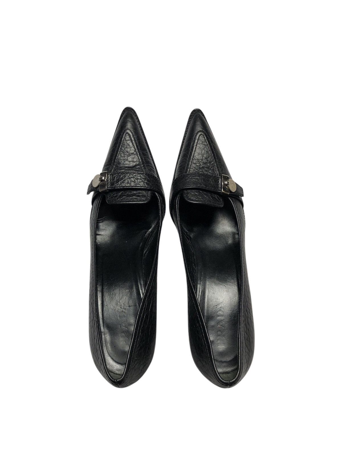 Prada 2000s Prada textured leather pointed pumps Size US 9 / IT 39 - 6 Thumbnail