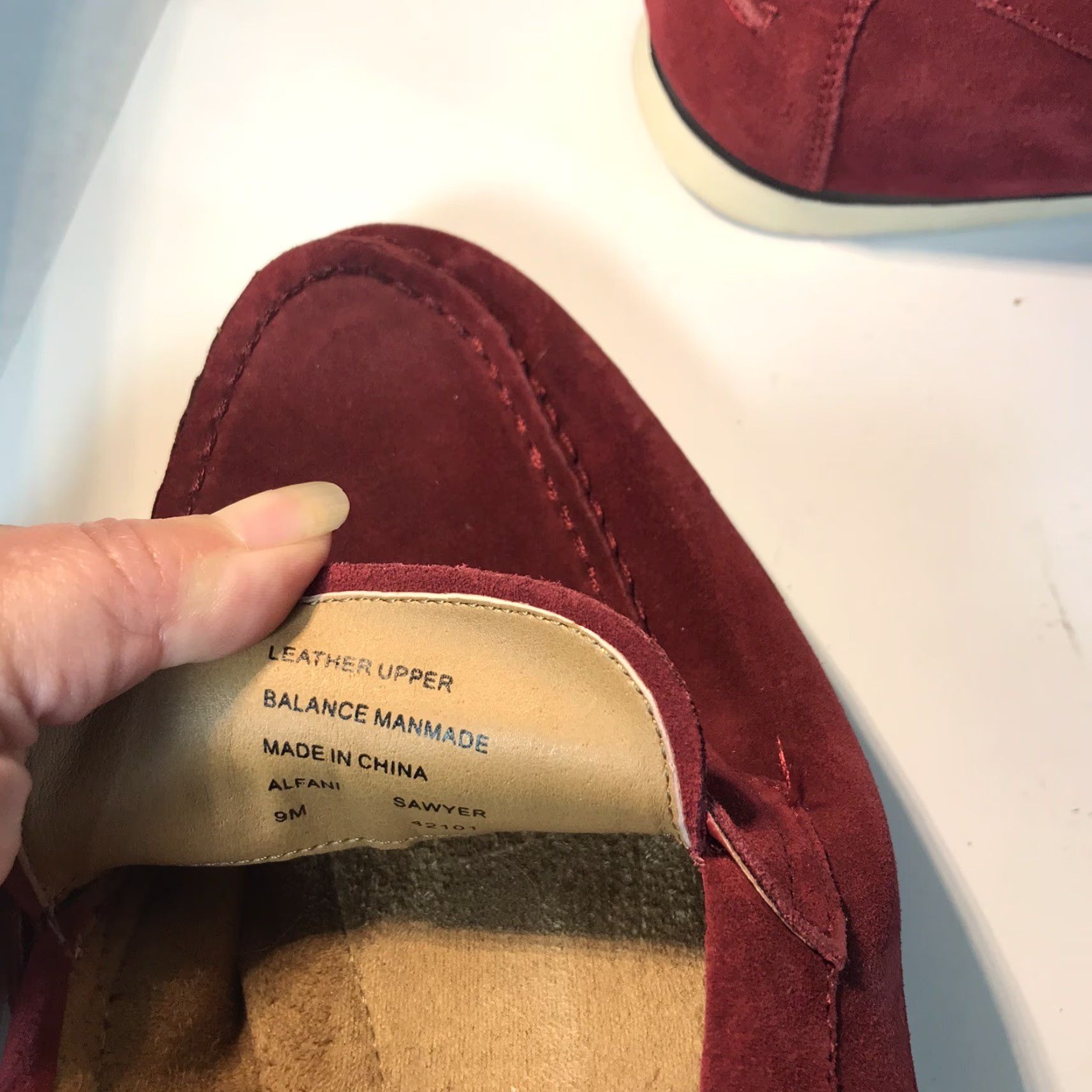Alfani Alfani Sawyer Mens Red Suede Penny Loafers Size 9M Casual Slip-On Shoes Size US 9 / EU 42 - 6 Thumbnail