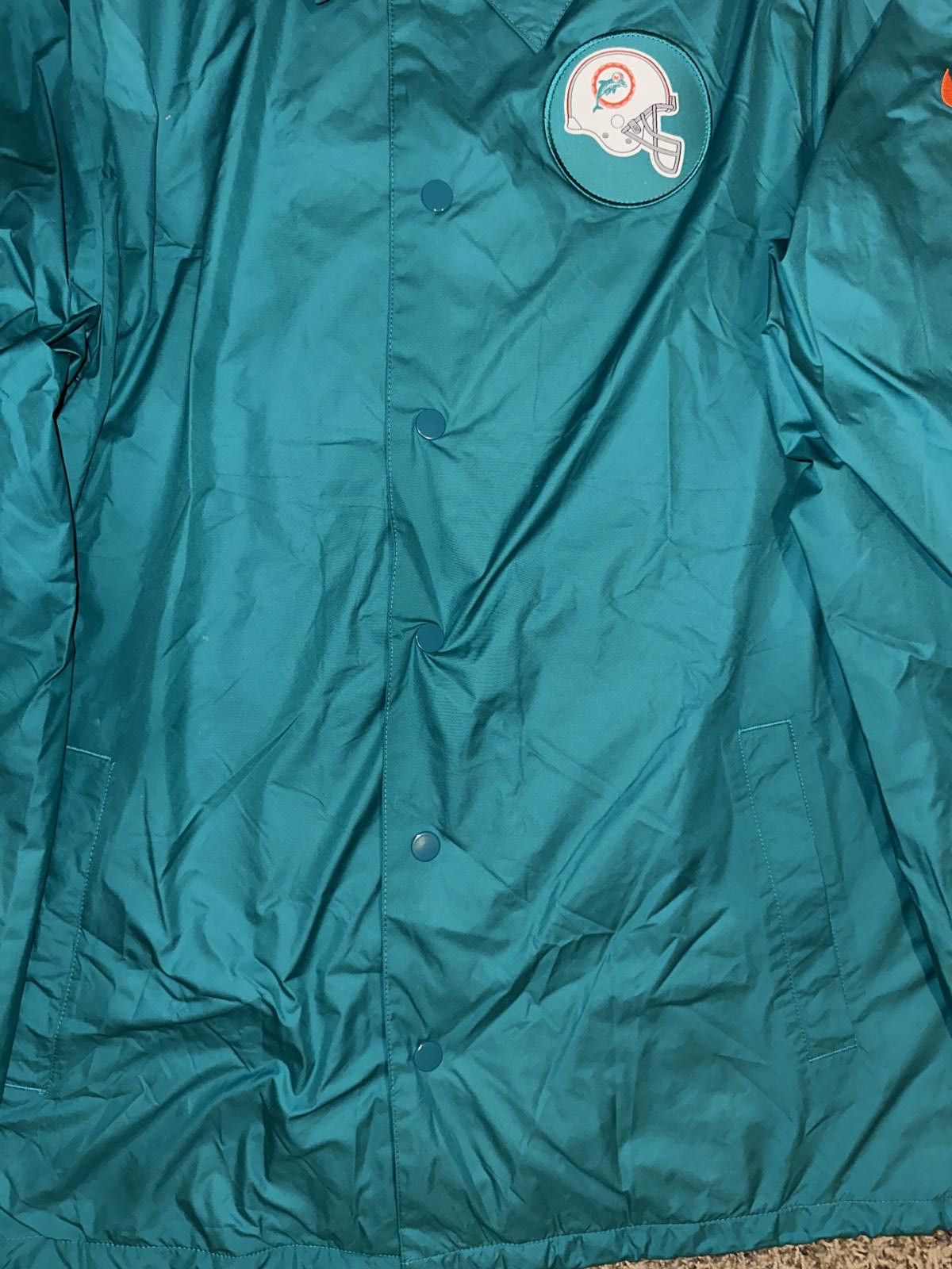 Nike Nike Men's Miami Dolphins Aqua Sideline Coaches Performance Full-Snap Jacket Size US M / EU 48-50 / 2 - 6 Thumbnail