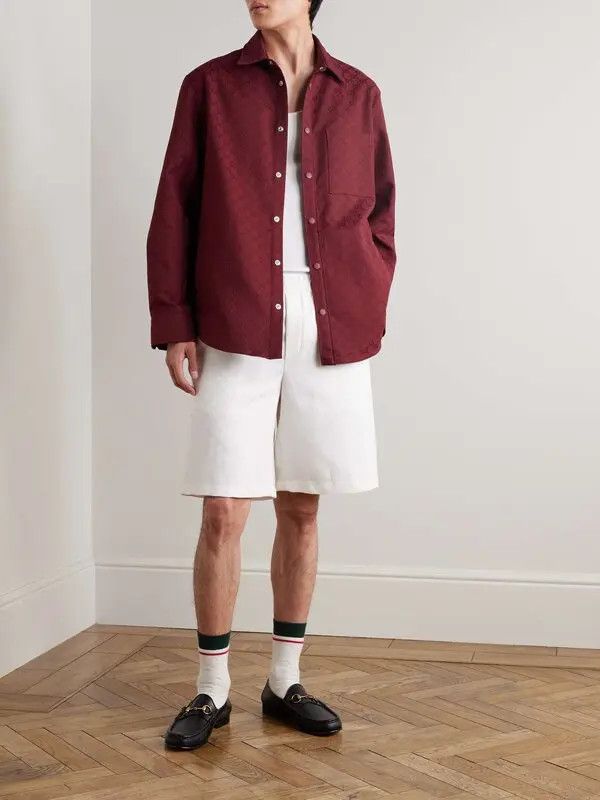 Gucci o1la5ras0626 GG Canvas Shirt in Burgundy Size US L / EU 52-54 / 3 - 2 Thumbnail