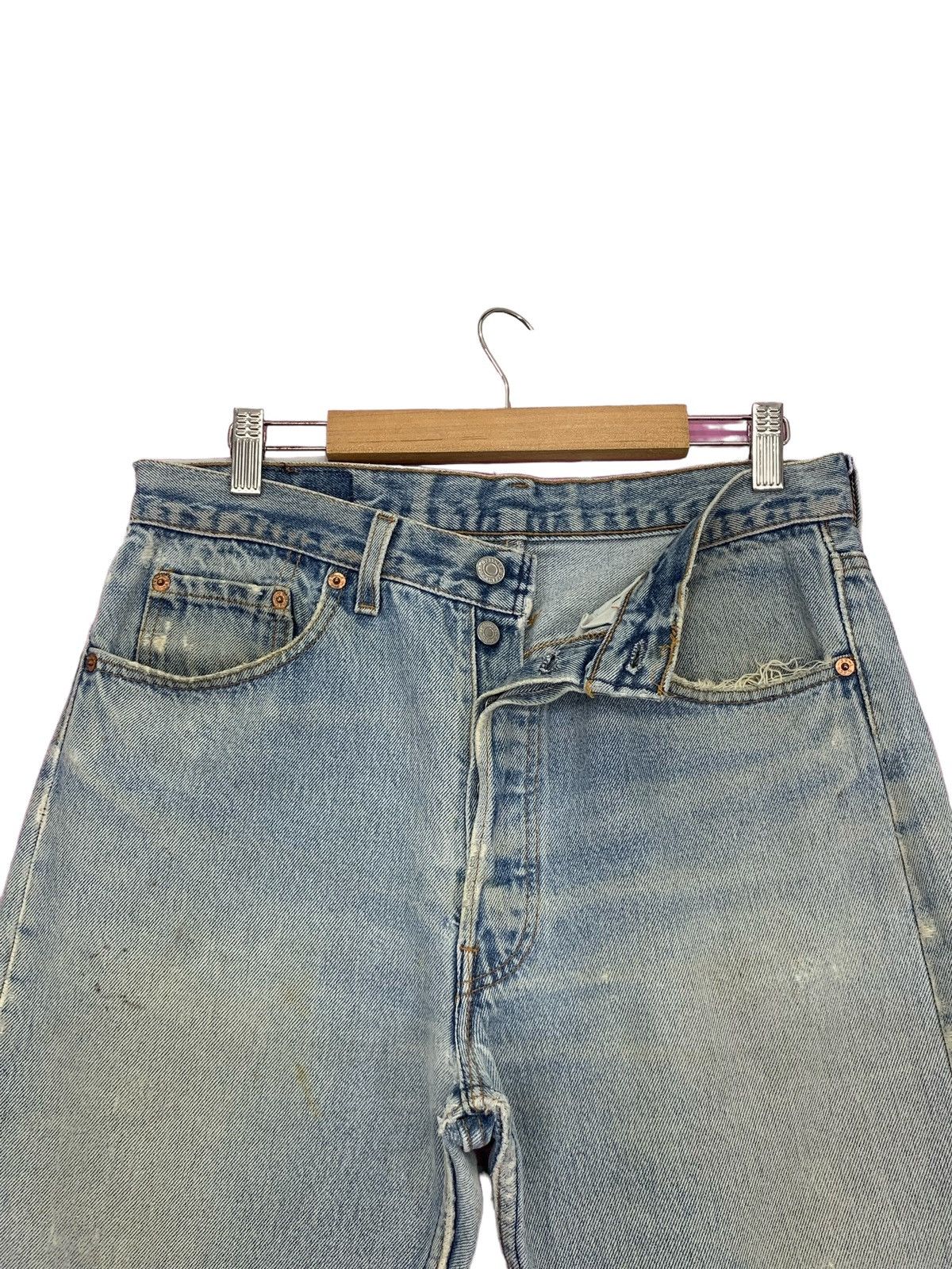 Levi's × Vintage Vintage USA Levis 501 Distressed Light Wash Short Size US 31 - 7 Thumbnail