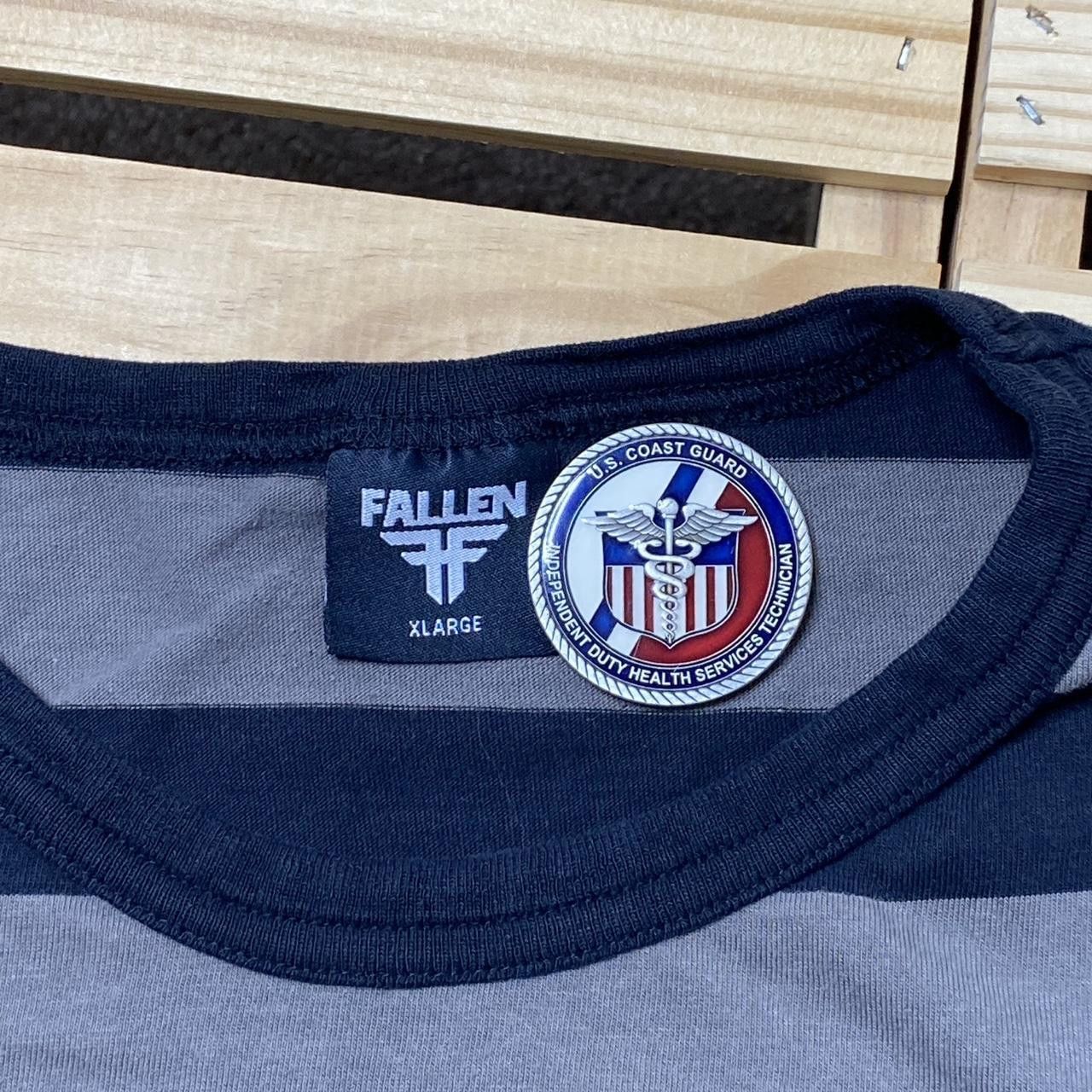 Fallen Vintage Fallen Gray & Black Stripe Y2K Skate Tee Size Medium Size US M / EU 48-50 / 2 - 3 Thumbnail