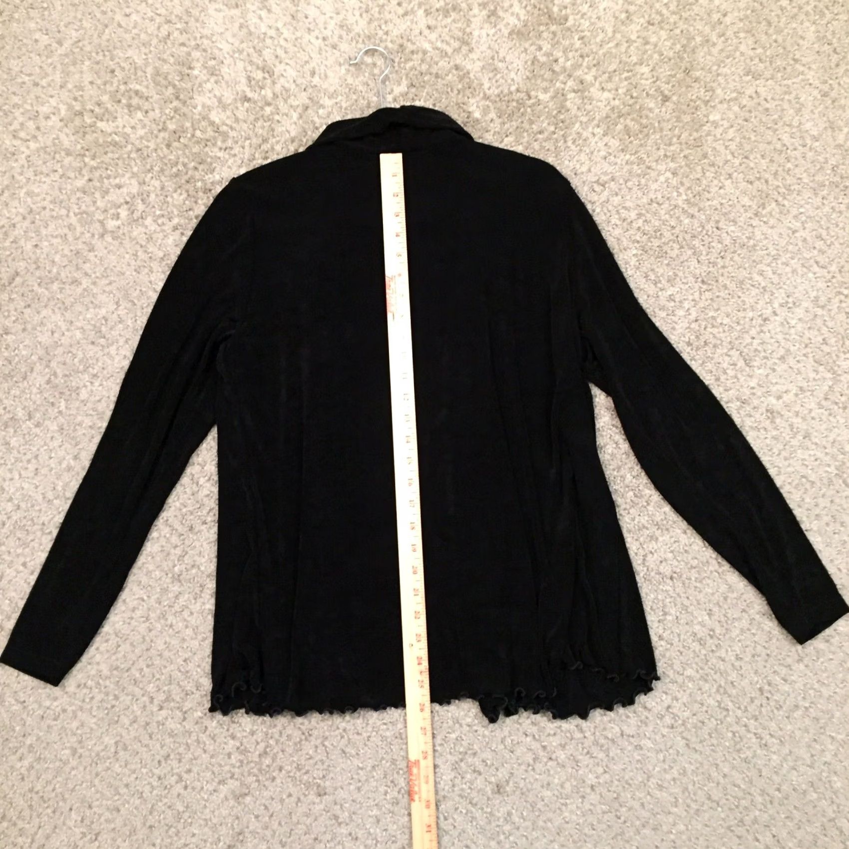 Vintage Ahni Shirt Womens Size 1 Black Open Front Long Sleeve Blouse Tunic Women's Medium? Size XS / US 0-2 / IT 36-38 - 6 Thumbnail