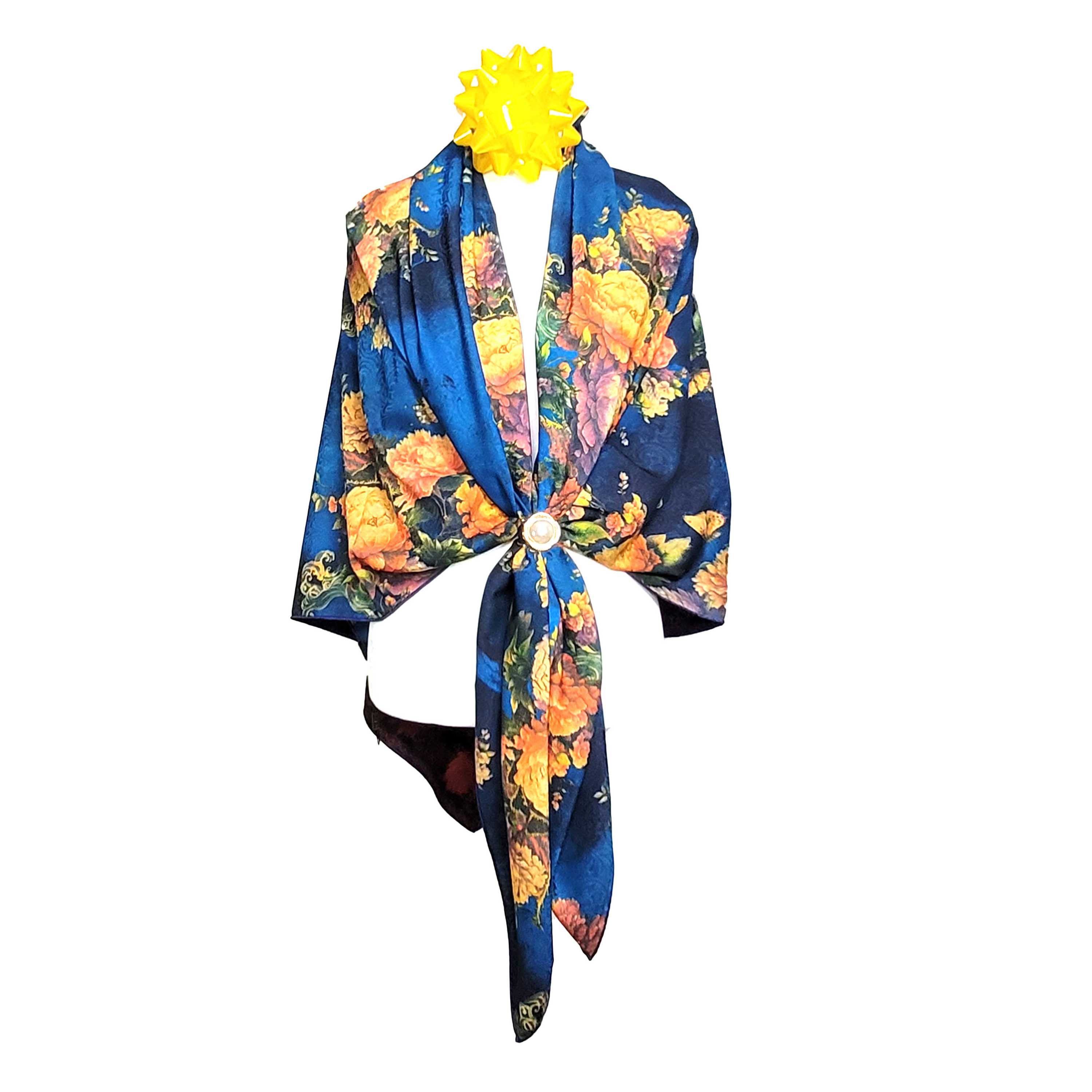 Other NWT Double Sided Silk Scarf 52"x52" Large Square Wrap 3214 Size ONE SIZE - 4 Thumbnail
