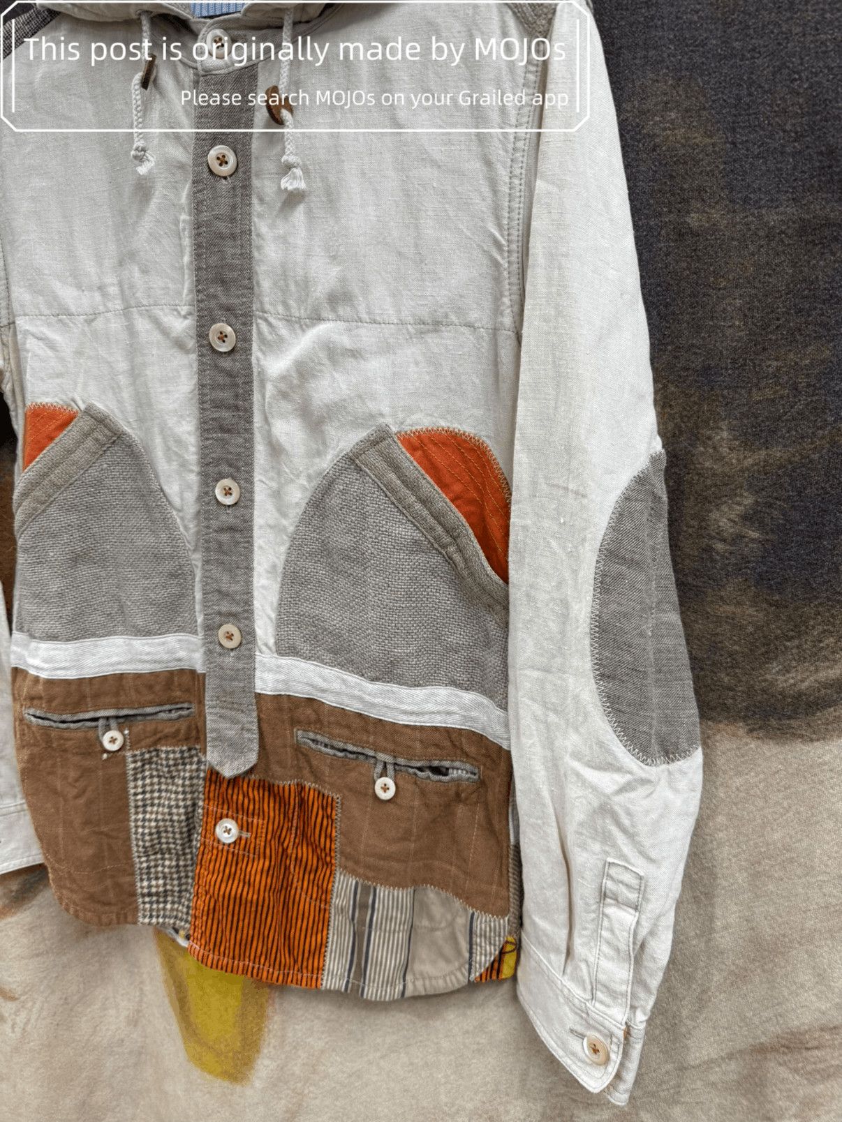 Junya Watanabe Junya Watanabe Linen Patch Half Zip Jacket mojos5720 Size US S / EU 44-46 / 1 - 2 Thumbnail
