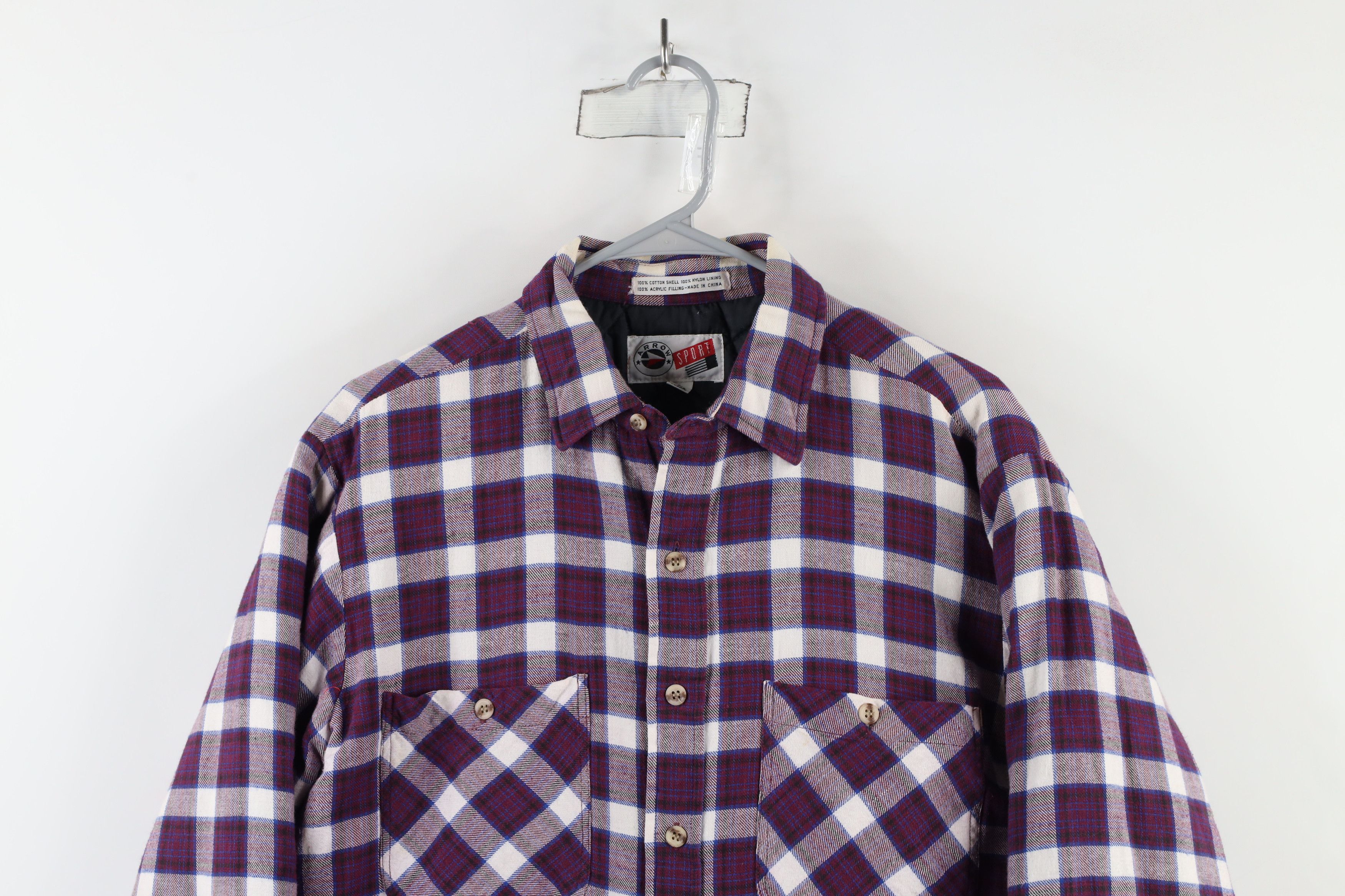 Vintage Vintage 90s Streetwear Quilted Flannel Button Shirt Jacket Size US L / EU 52-54 / 3 - 2 Thumbnail