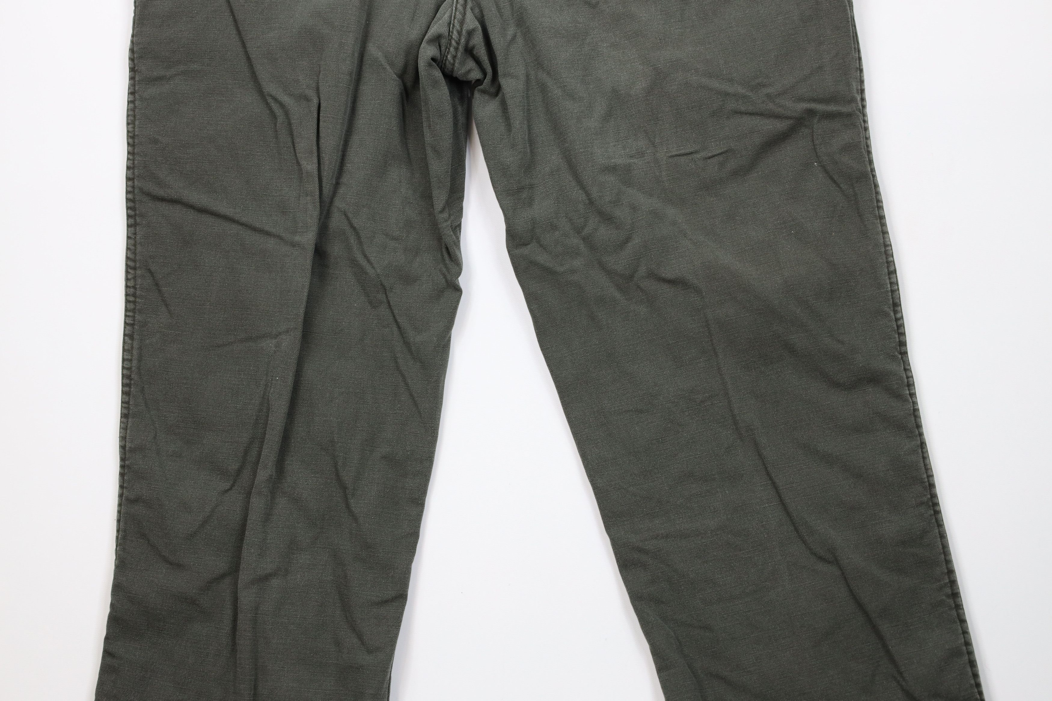 L.L. Bean Vtg 90s LL Bean Lined Canvas Wide Leg Pants Green USA Size US 36 / EU 52 - 11 Thumbnail