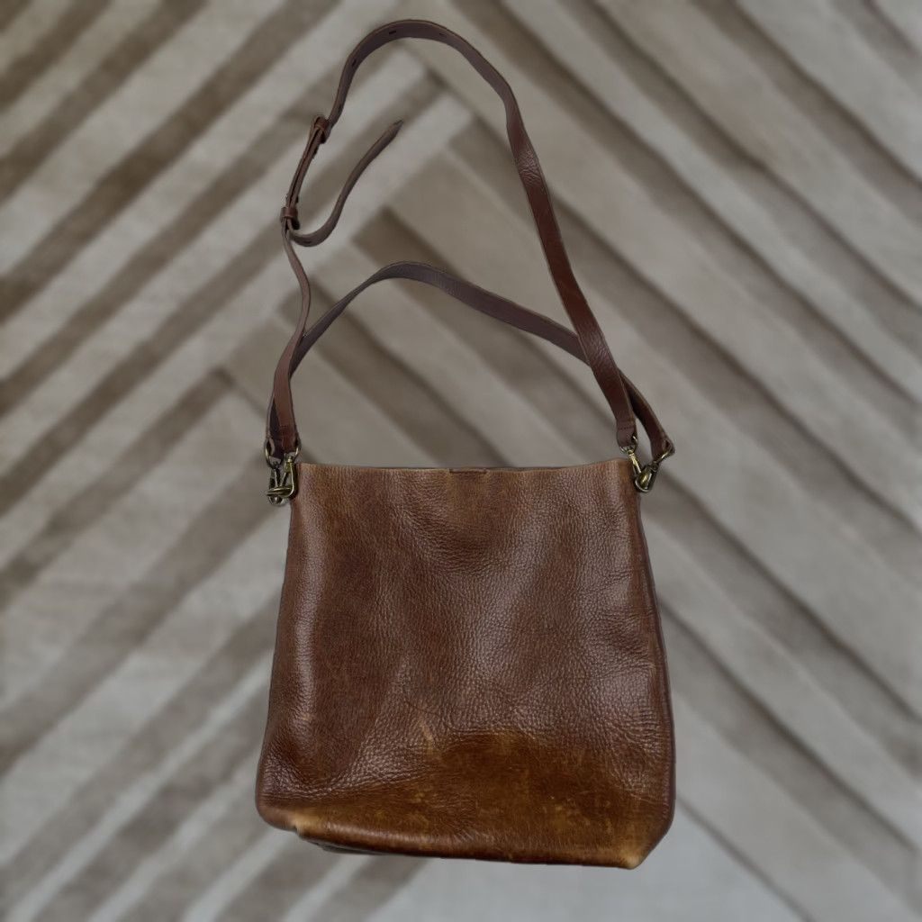 Madewell Madewell Transport Bag Tote NM952 Brown Leather Crossbody Strap J Crew Vintage No** Size ONE SIZE - 1 Thumbnail