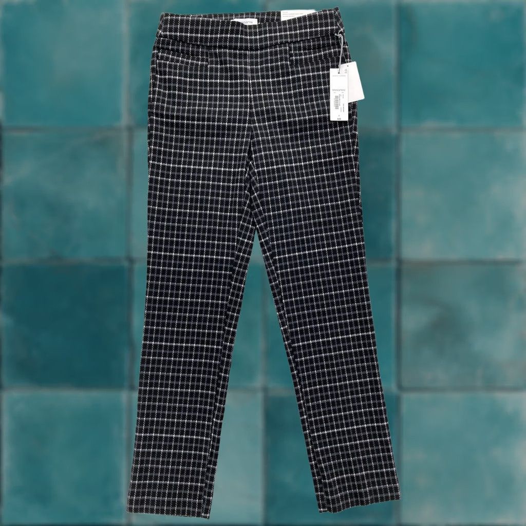 Liz Claiborne Liz Claiborne Pants Womens 2 Black Gray Plaid Lisa Straight Leg Secretly Slimming Dress Pants Adult Regular XS? (No) Size 26" / US 2 / IT 38 - 1 Thumbnail