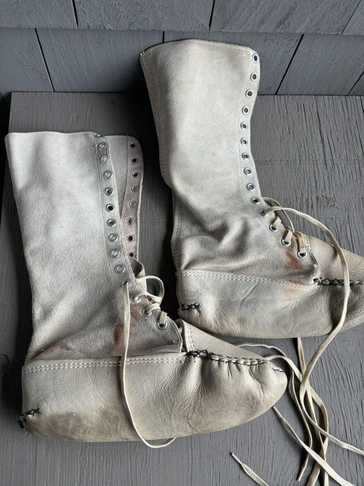 Handmade Vintage Suede Mukluk Boot Native American Moccasin Tall Snow Size US 8 / EU 41 - 14 Thumbnail