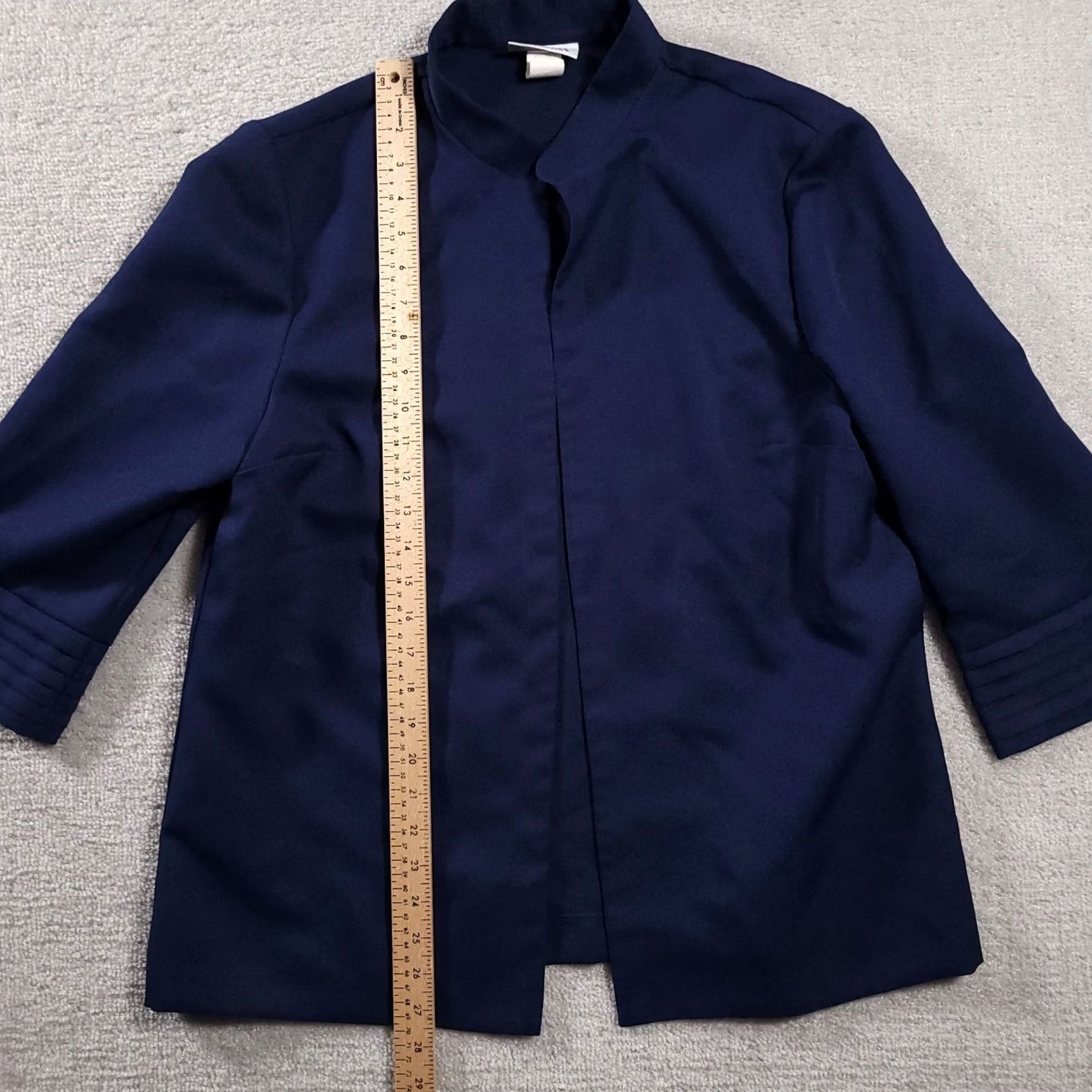 Blair Blair Blazer Women's 16 Blue Open Front 100% Polyester Blazer, Blazer, Blair Blazer, 90s, Business, Workwear, Vintage Blair, Military? Size XXL / US 16-18 / IT 52-54 - 6 Thumbnail