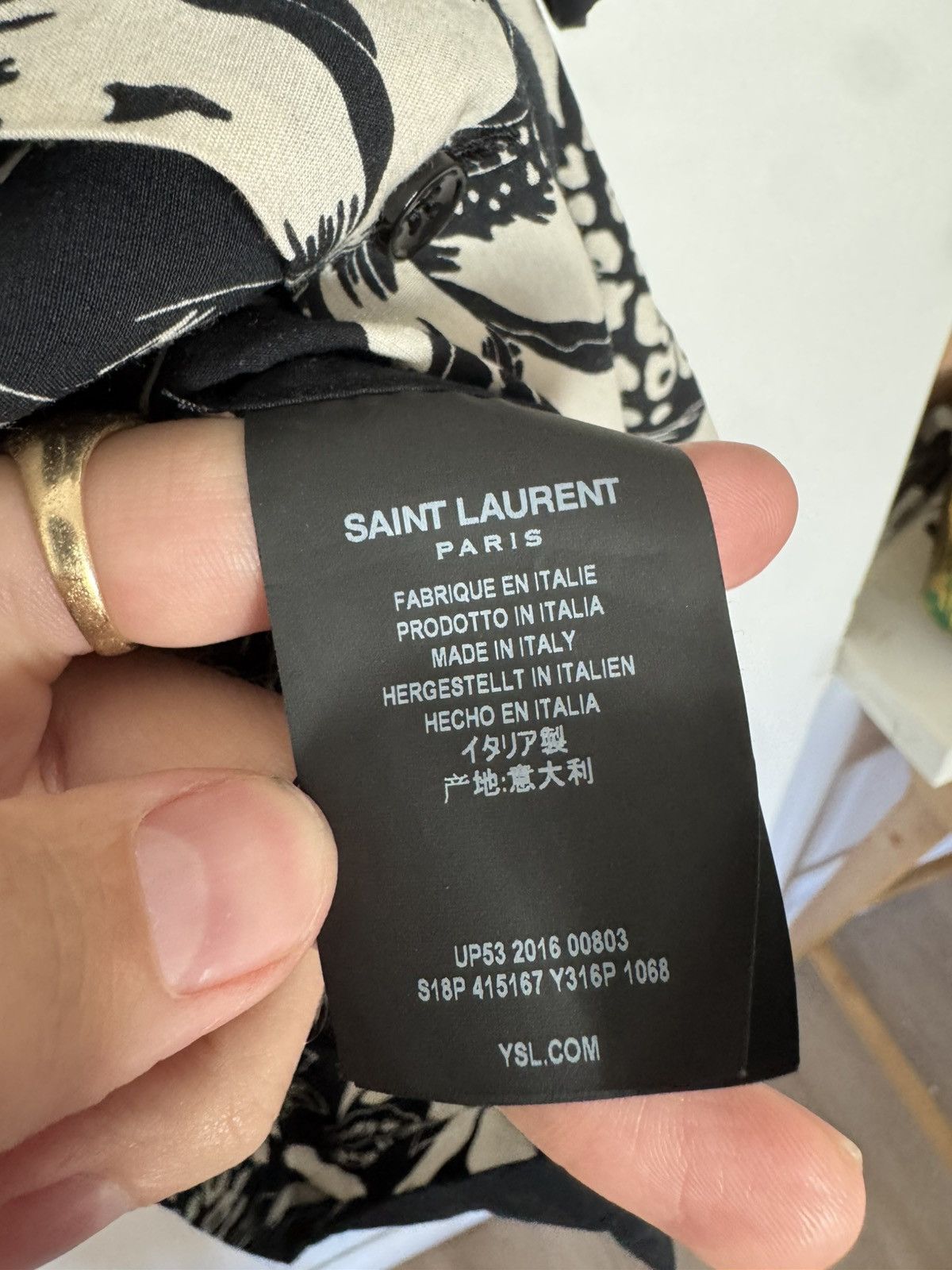 Saint Laurent Paris Hedi Floral Hibiscus Shirt Size US L / EU 52-54 / 3 - 3 Thumbnail