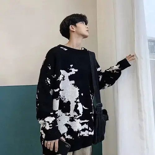 Aran Isles Knitwear × Japanese Brand Abstract Print Knitware Knitted Sweater Size US L / EU 52-54 / 3 - 4 Thumbnail