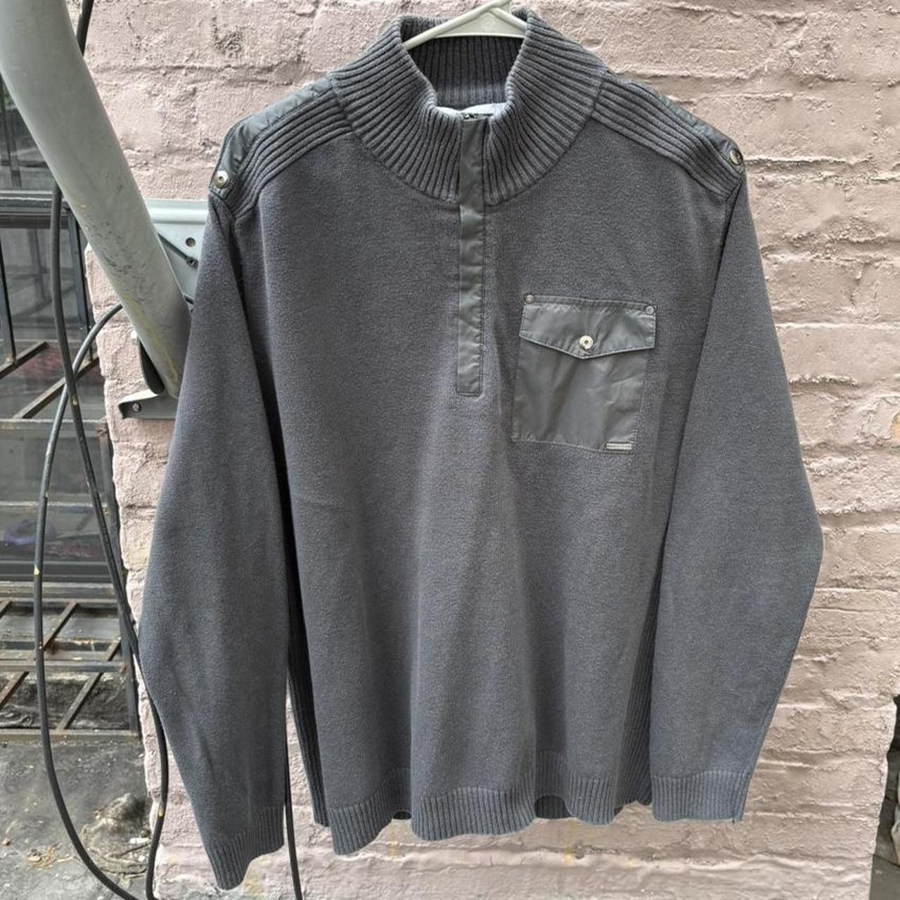 Calvin Klein Early 2000s Calvin Klein Grey Quarter Zip Sweatshirt Size US L / EU 52-54 / 3 - 1 Thumbnail