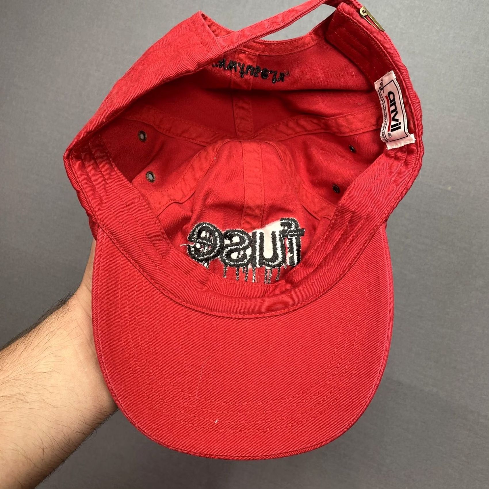 Logo 7 Fuse TV Hat Cap Strap Back Red Twill Drip Logo Music TV One Size Embroidered Mens Baseball Cap Adjustable Summer Casual Size ONE SIZE - 6 Thumbnail