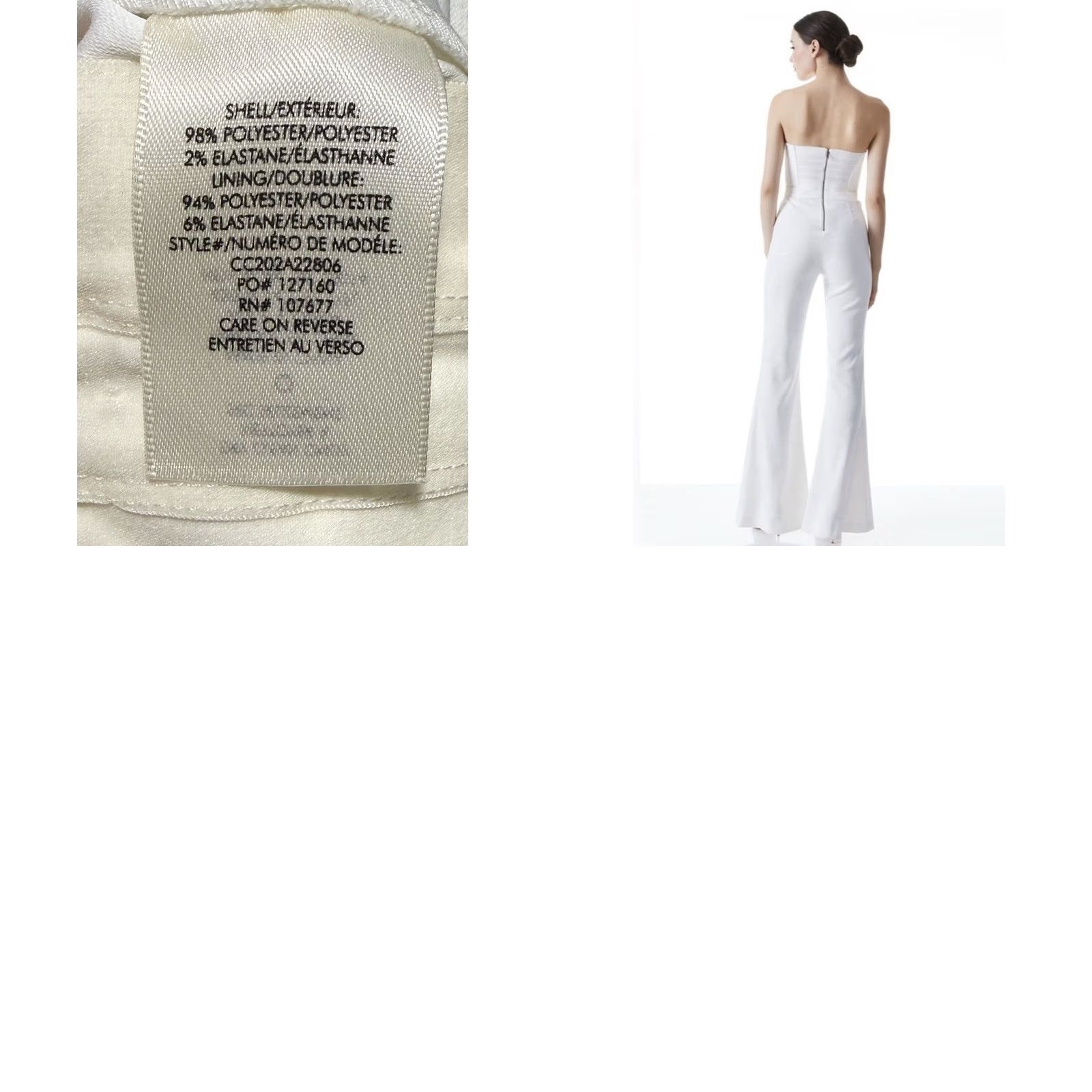 Alice + Olivia Alice & Olivia 'Lavera' Strapless Flare Jumpsuit Ivory size 10 Size 32" / US 10 / IT 46 - 8 Thumbnail