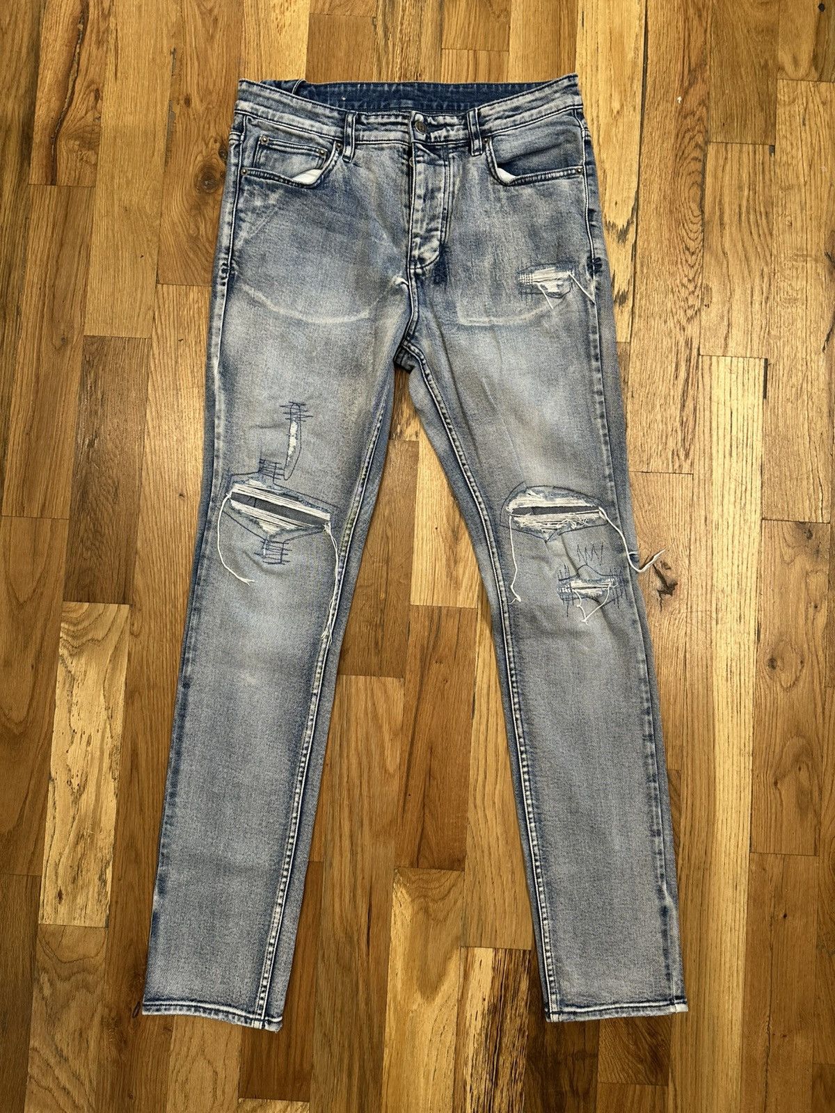 Ksubi Ksubi Knee Stitch Patch Blue Denim Jeans Size 33 Size US 33 - 1 Thumbnail