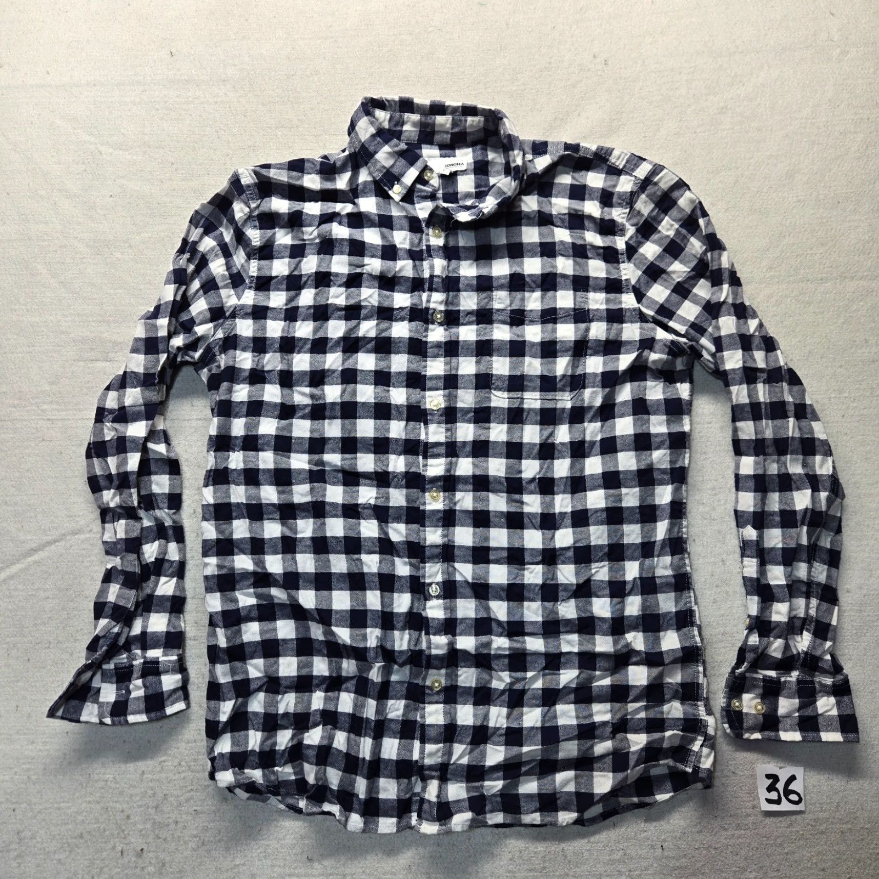 Alife Sonoma Blue Checkered Button-Up Shirt Men's Adult Large Long Sleeve Casual Size US L / EU 52-54 / 3 - 2 Thumbnail