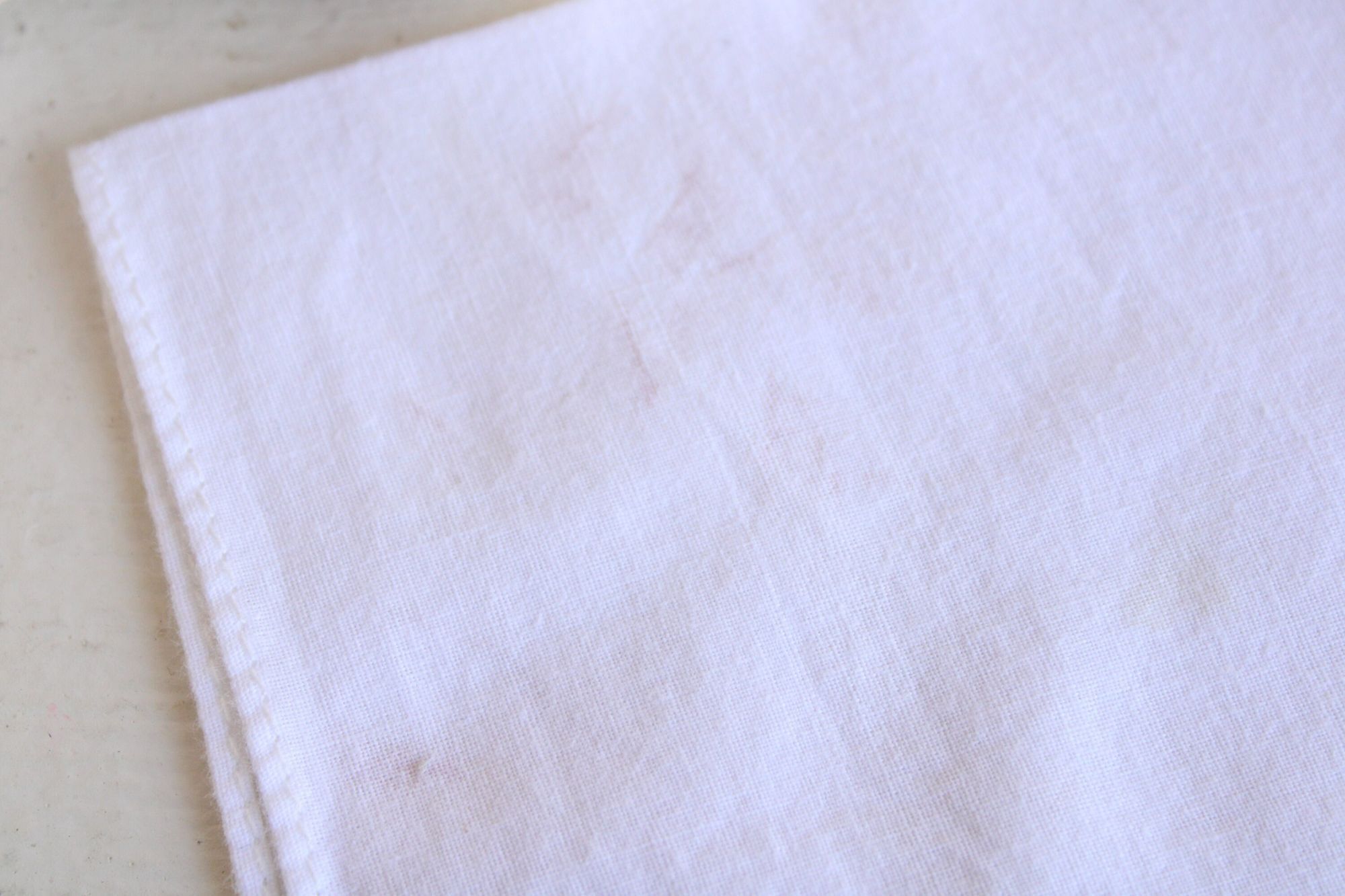 Vintage Vintage Handkerchief, White Cotton With Blue Embroidered Ros Size ONE SIZE - 4 Thumbnail