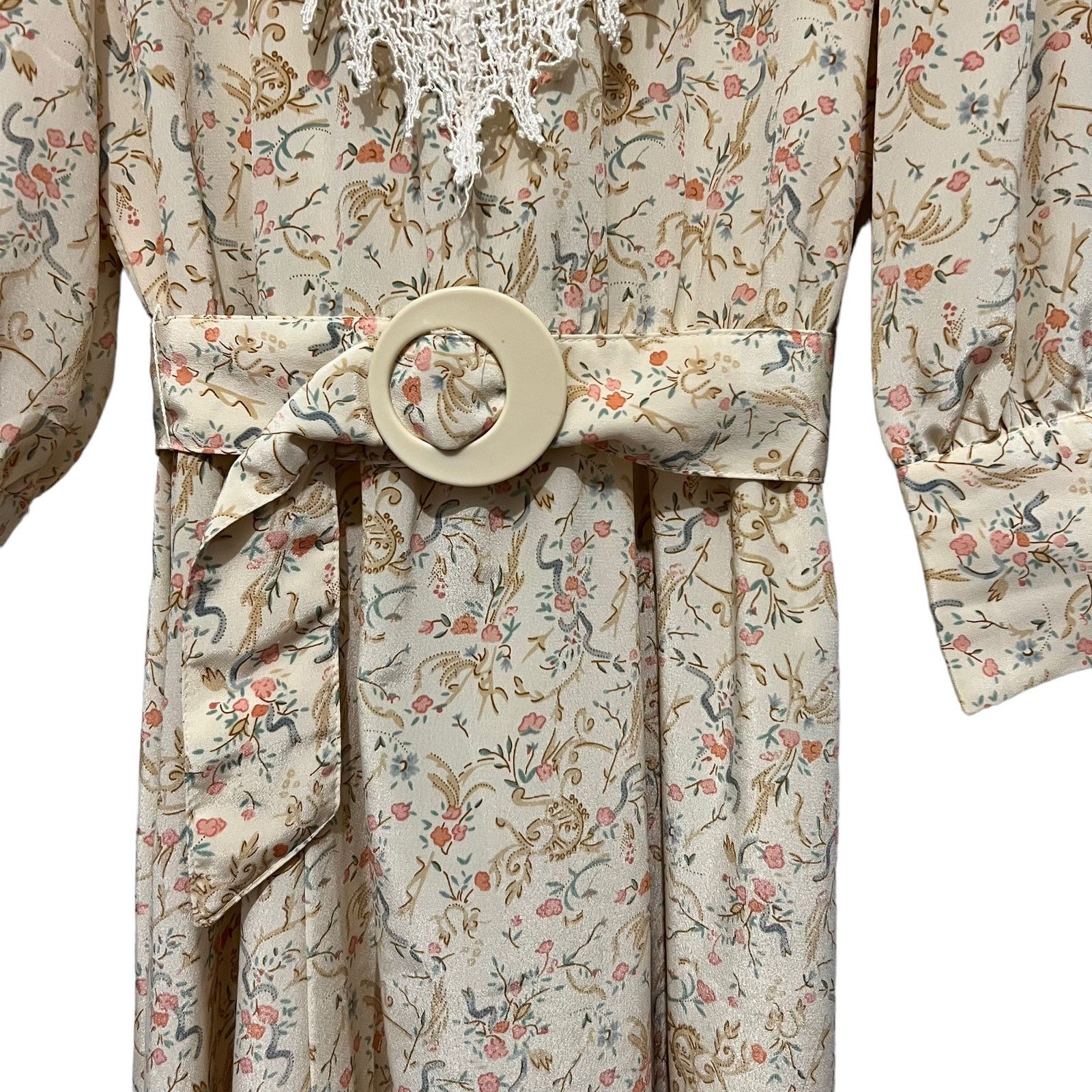 Vintage Vintage 80’s Lace Collar Floral Print Dress Cottagecore 3/4 Size S / US 4 / IT 40 - 11 Thumbnail