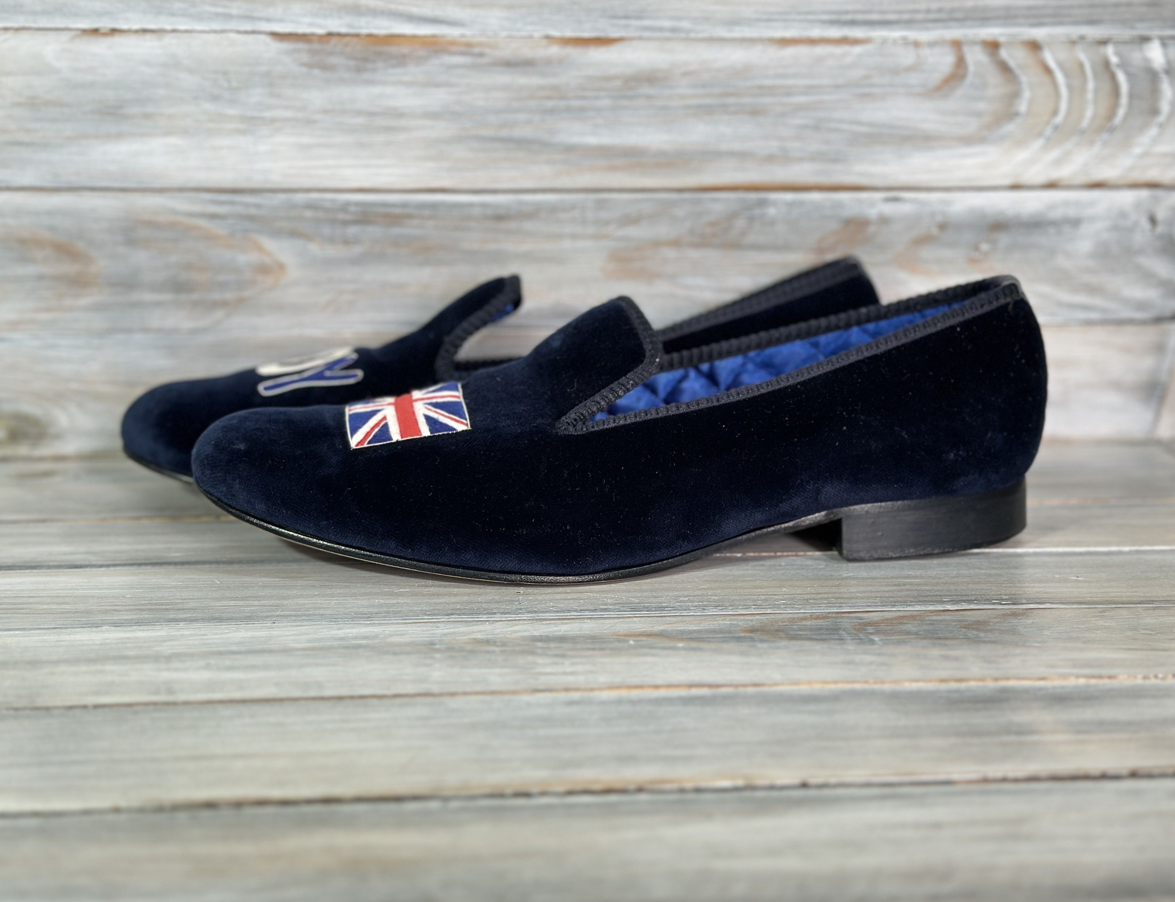 Shipton & Heneage SHIPTON HENEAGE Men's Toy Union Jack Motif Velvet Slipper Size US 11.5 / EU 44-45 - 18 Thumbnail