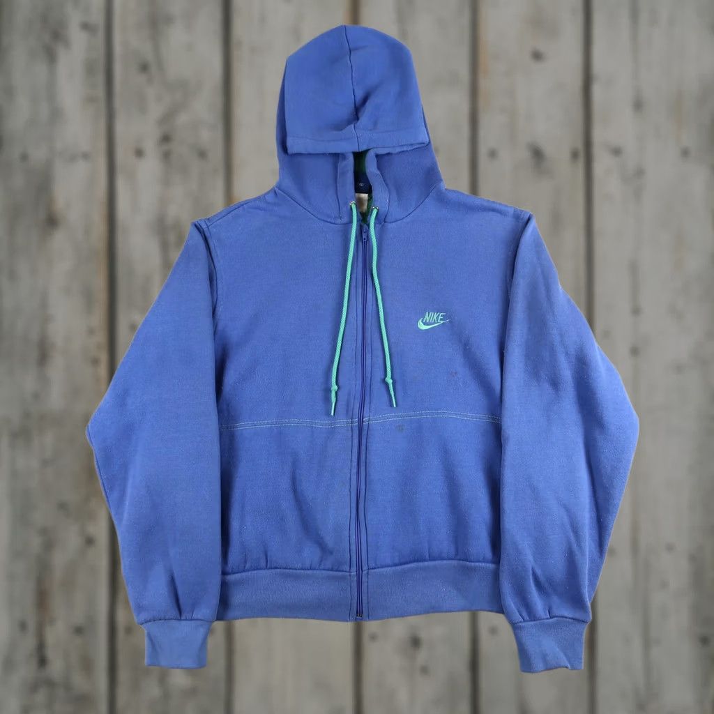 Nike Vintage Nike Full Zip Hoodie Sweatshirt Blue Women L Large Jacket Size L / US 10 / IT 46 - 1 Thumbnail