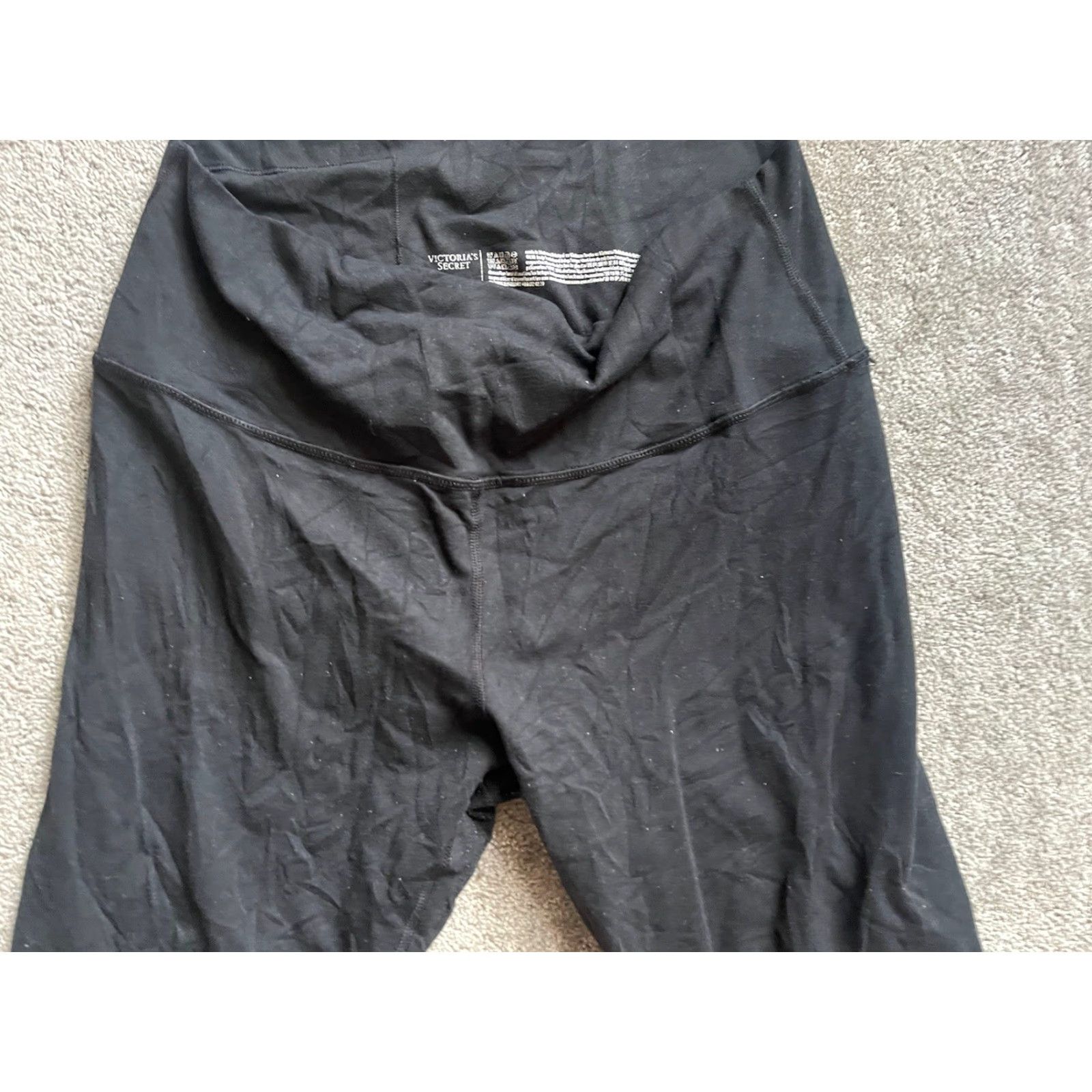 Victoria's Secret Victoria’s Secret Leggings Women Black 14 Activewear Ankle Elastic Waist Logo Victoria’s Secret Womens 14 Black Leggings Size 36" / US 14 / IT 50 - 4 Thumbnail