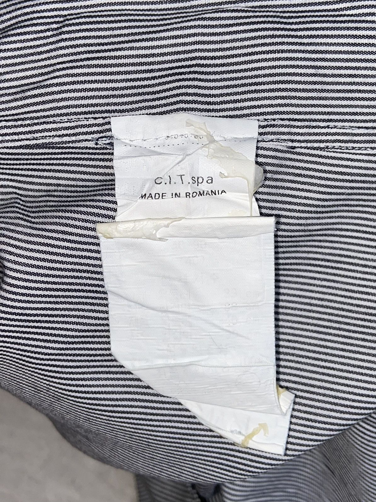 Armani Collezioni ARMANI COLLEZIONI Grey Striped Shirt Size US L / EU 52-54 / 3 - 9 Thumbnail