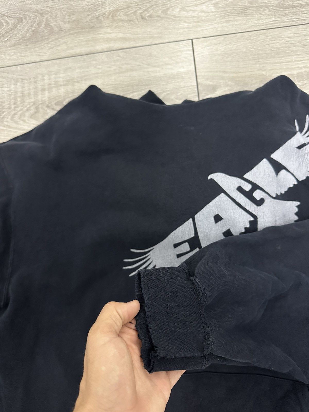 Fruit Of The Loom Fruit of the Loom Vintage Boxy Fit Y2K Hoodie Distressed Size US XL / EU 56 / 4 - 4 Thumbnail