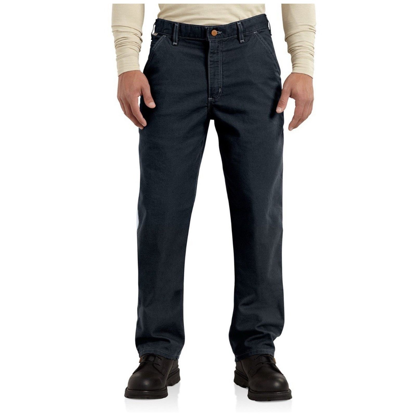 Carhartt Carhartt Men's Flame Resistant Dungaree Dark Navy 32W x 30L Size US 32 / EU 48 - 1 Thumbnail