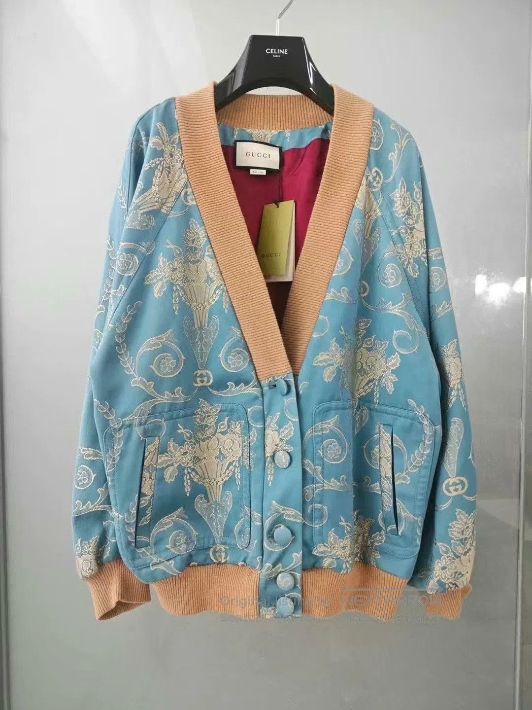 Gucci Gucci Blue Embroidered Button. Size L / US 10 / IT 46 - 1 Thumbnail