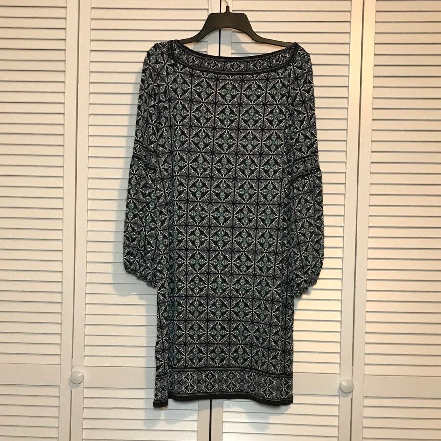 Other Charter Club Geometric Midi Shift Dress Black White M Size M / US 6-8 / IT 42-44 - 2 Thumbnail