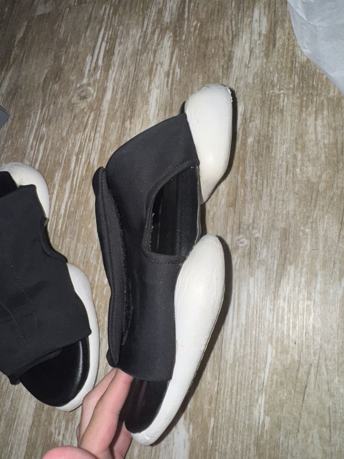 Rick Owens Rick Owen Slides 10 Black White Cargo Sandals Size US 10 / EU 43 - 2 Thumbnail