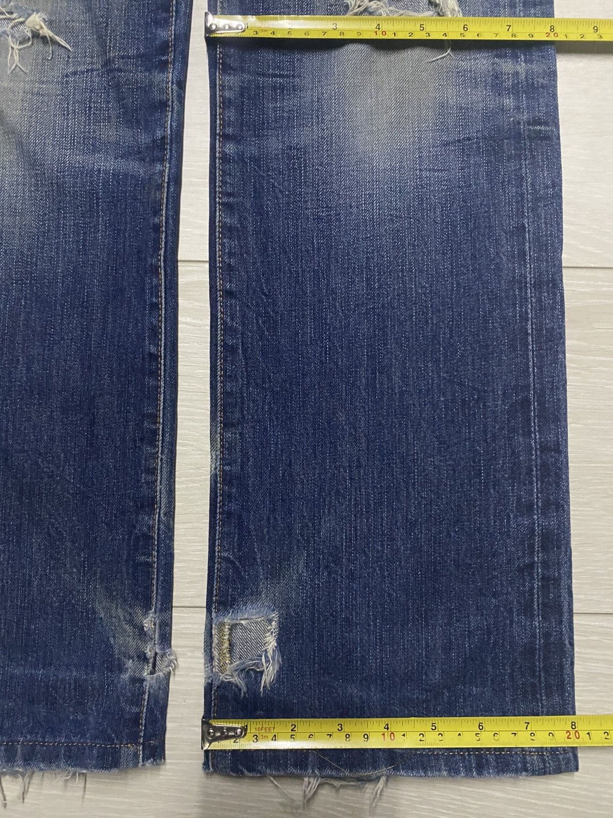 AG Adriano Goldschmied Vintage Adriano Ag Grunge Distresse Straight Jeans Size US 30 / EU 46 - 20 Thumbnail
