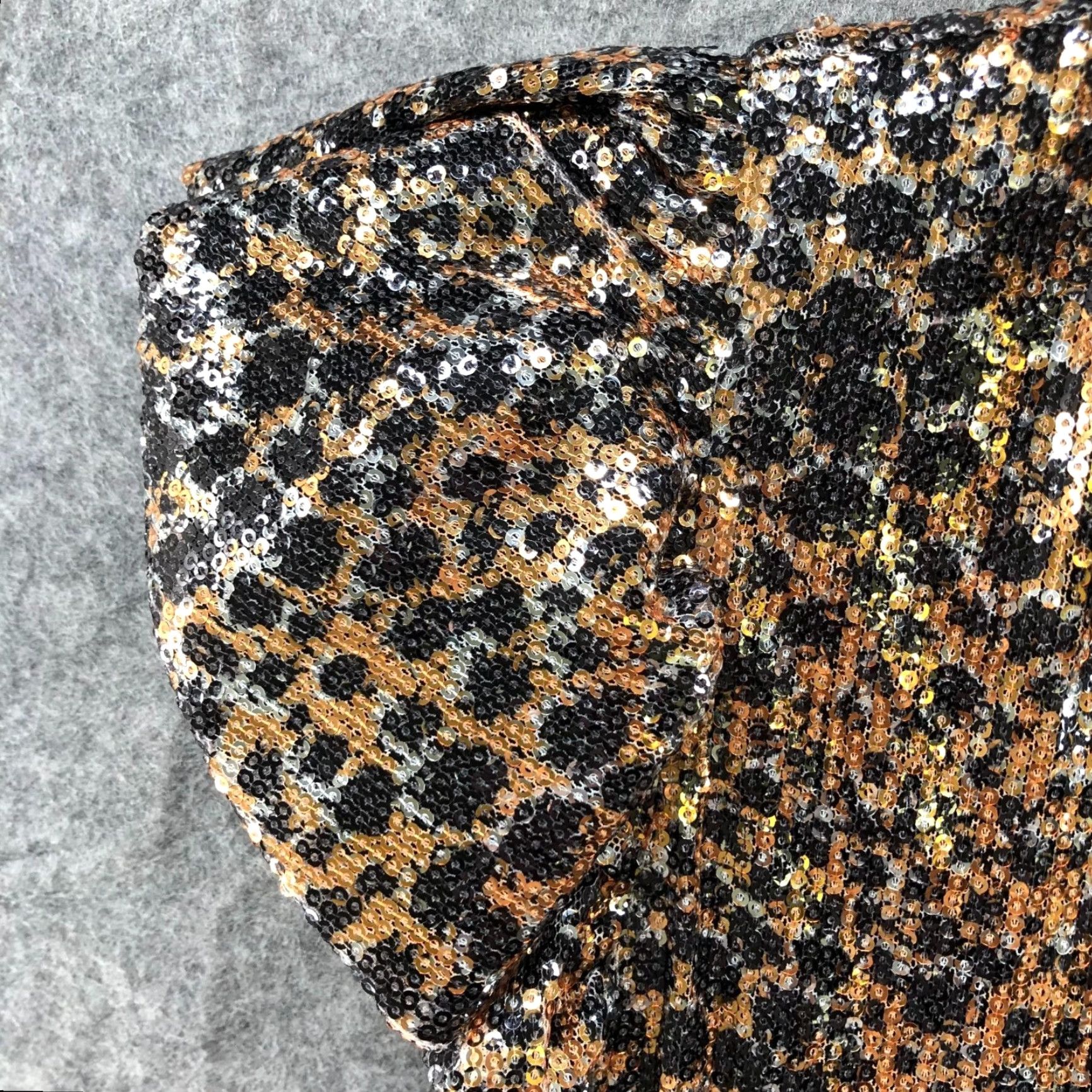 Anthropologie Anthropologie Othilia Joella Sequined Mini Dress S LeopardFlutter Sleeve Baddie Size S / US 4 / IT 40 - 5 Thumbnail