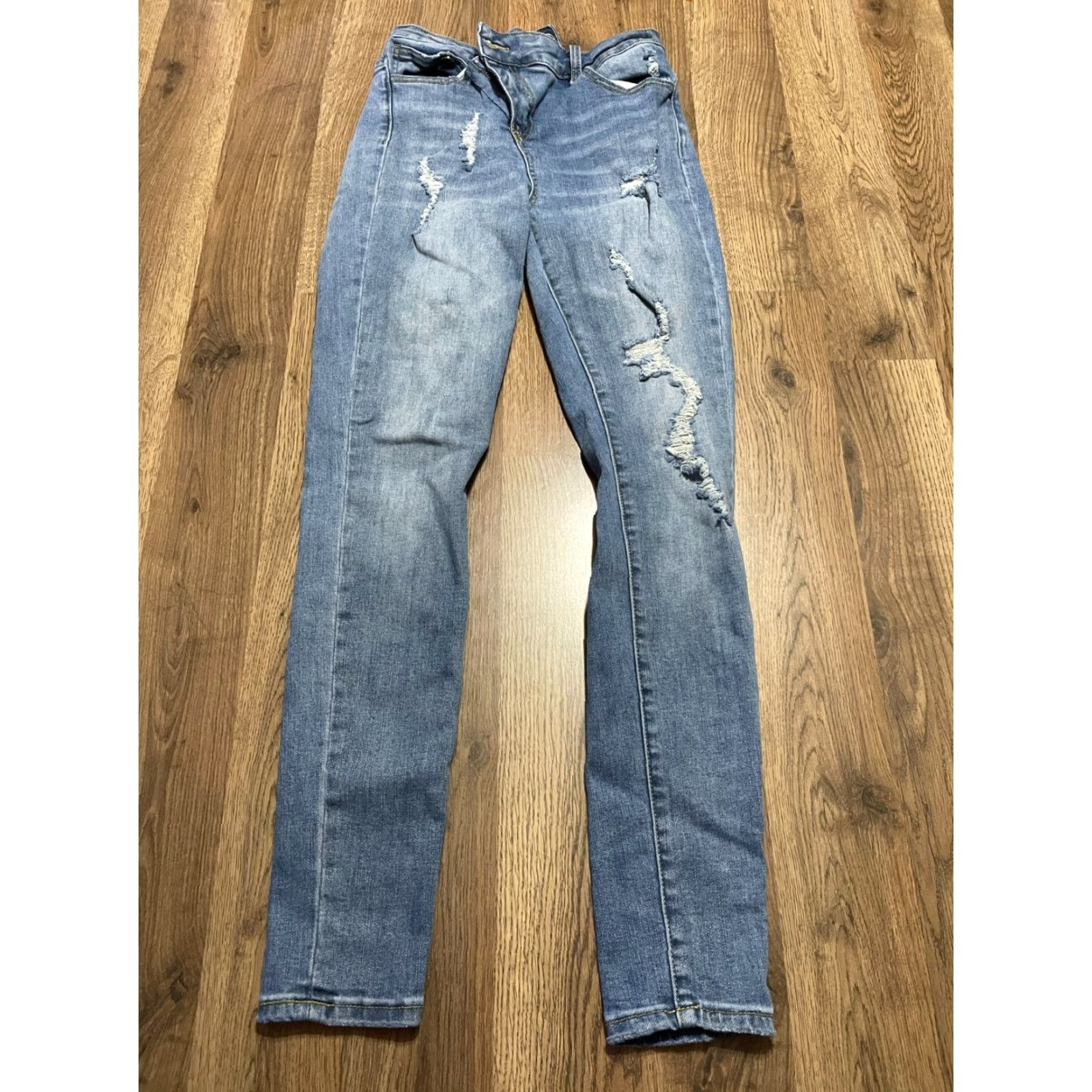 Fashion Nova Fashion Nova Jeans Women's Size 3 Blue Denim Skinny Distressed Pockets Womens Size 26" / US 2 / IT 38 - 2 Thumbnail