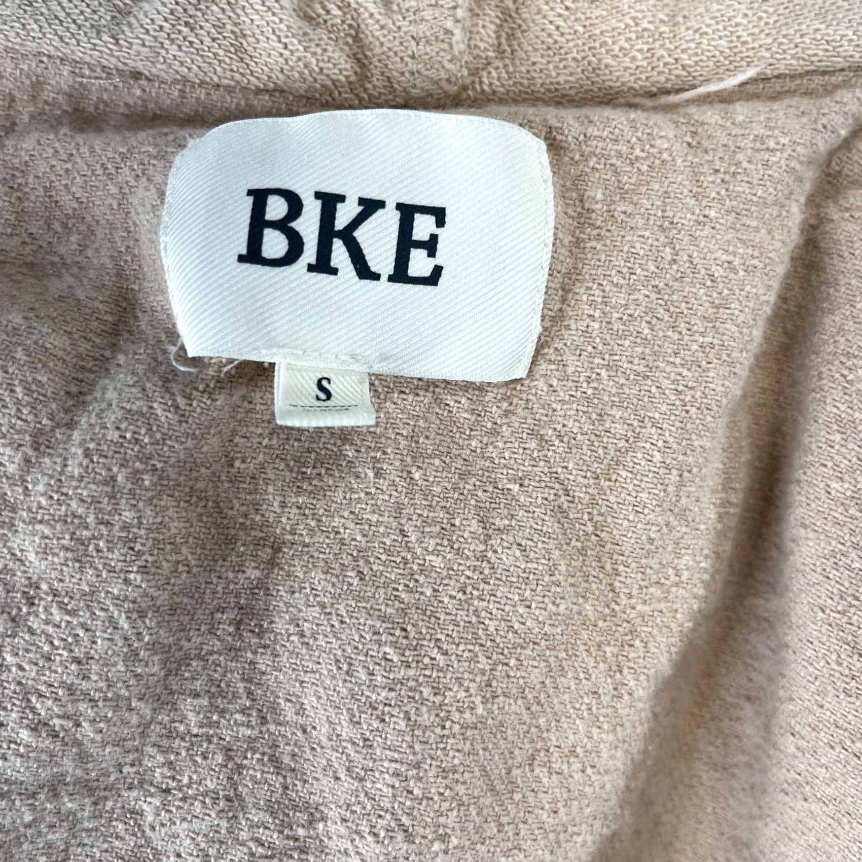 BKE BKE Jacket Womens Small Beige Hooded Southwestern Snap Front Fringe Twill Casual Size S / US 4 / IT 40 - 3 Thumbnail