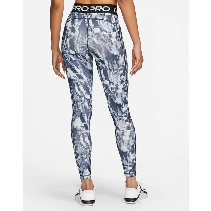 Nike Nike Dri-Fit Grey Blue Graphic Marbled Ice Pro Leggings 2XL Size 40" / US 18 - 2 Thumbnail