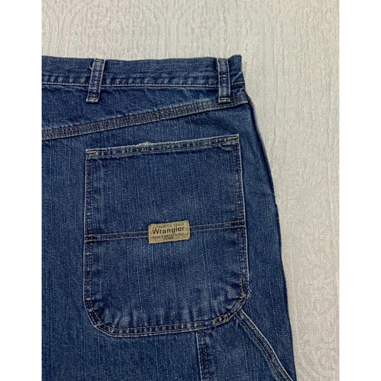 Wrangler Wrangler Mens Carpenter Jeans Size 42×30 Blue Straight Wide Leg Jeans Size US 42 / EU 58 - 4 Thumbnail