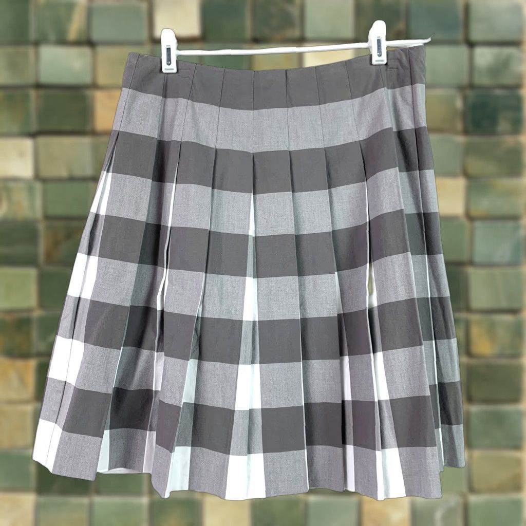 Liz Claiborne Liz Claiborne New York Gray White Plaid Midi Skirt Womens 12 Size 34" / US 12 / IT 48 - 1 Thumbnail