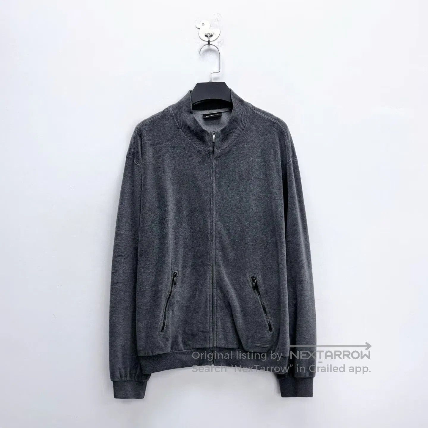 Ermenegildo Zegna Ermenegildo Zegna Gray Velvet Zipper Jacket. Size US L / EU 52-54 / 3 - 1 Thumbnail