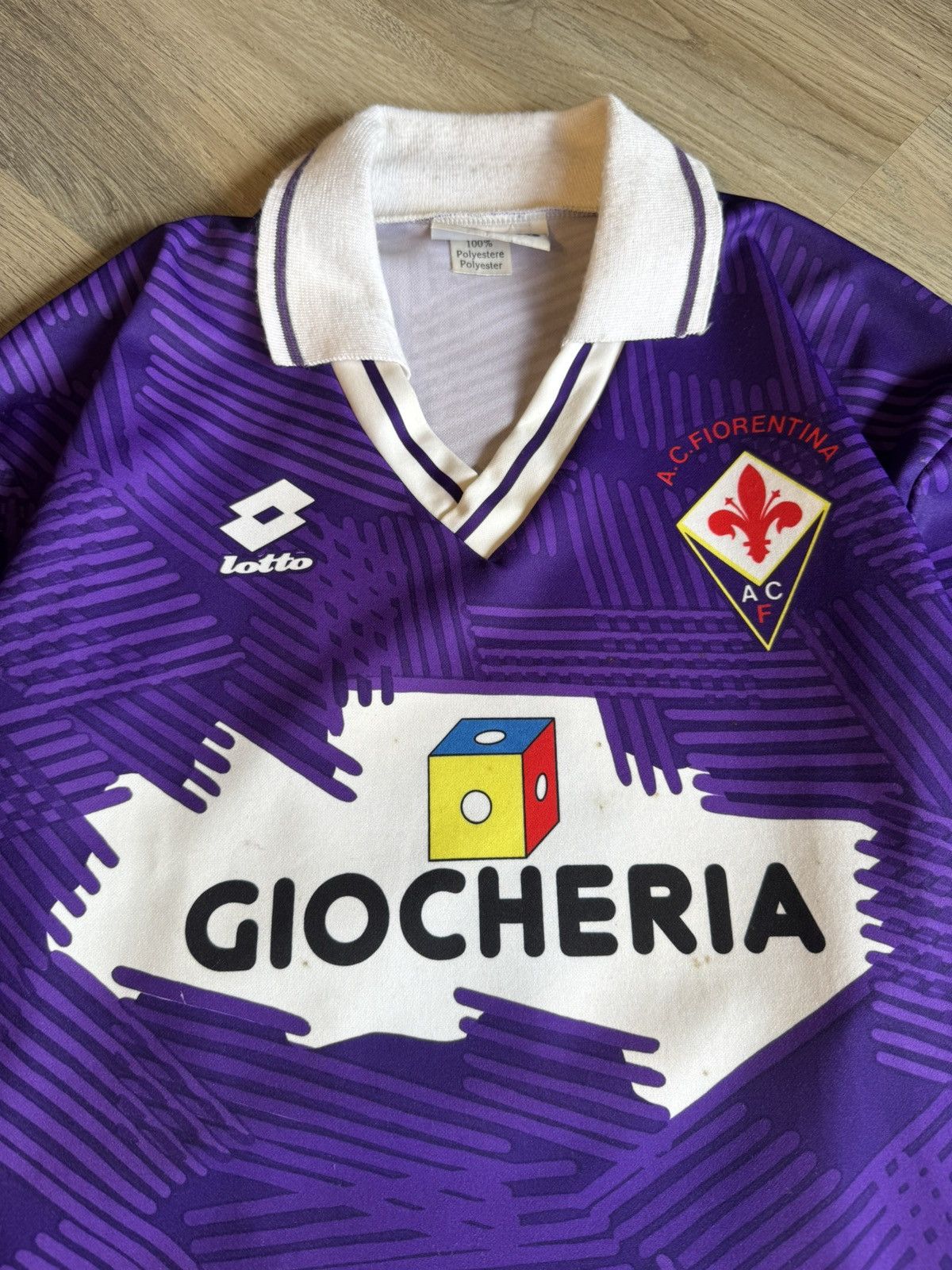Lotto Sport FIORENTINA 1991-1992 HOME SOCCER LONGSLEVE JERSEY BY LOTTO Size US M / EU 48-50 / 2 - 3 Thumbnail
