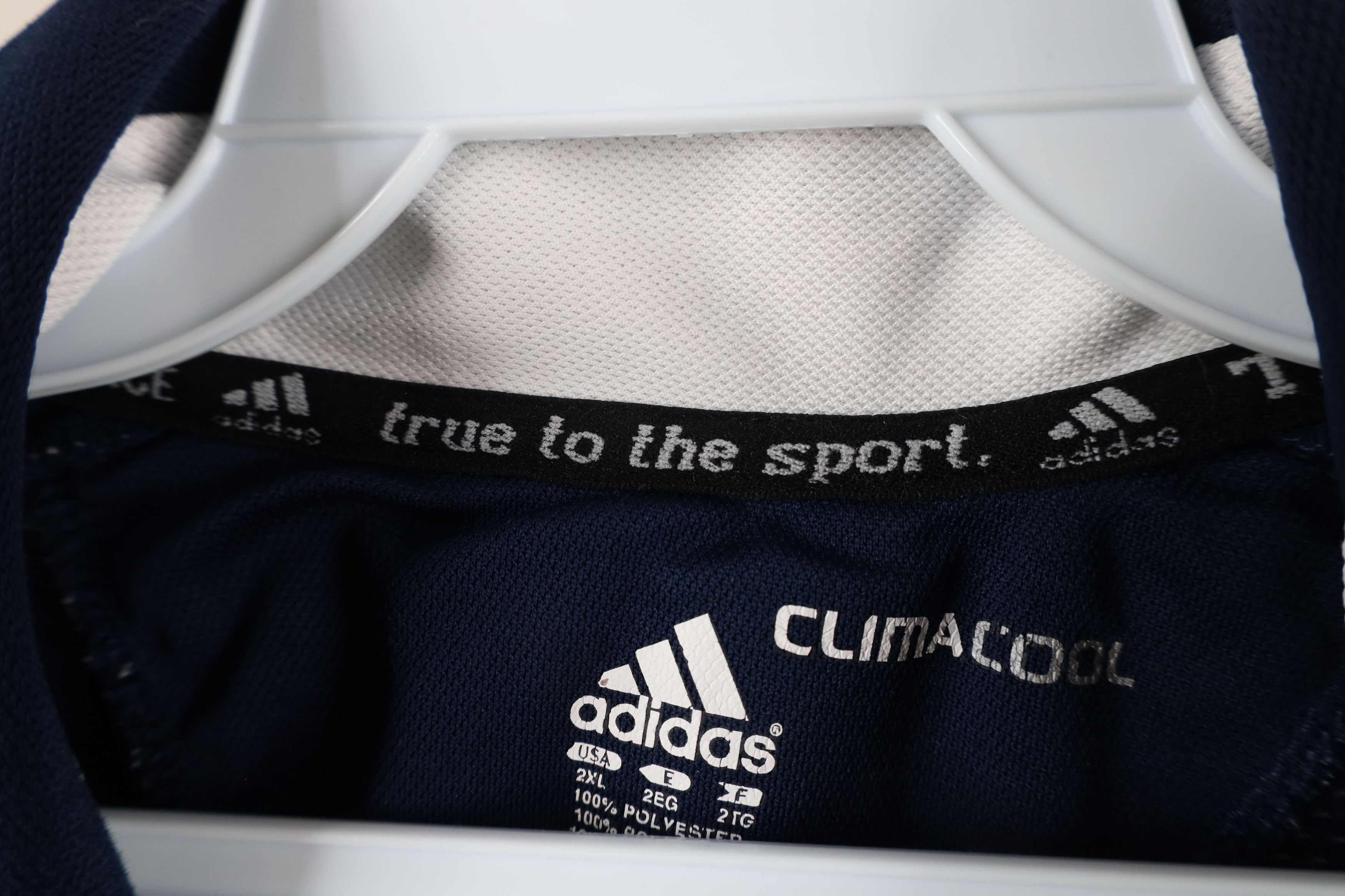 Adidas × Vintage Vintage Adidas University Football Collared Polo Shirt Blue Size US XXL / EU 58 / 5 - 8 Thumbnail