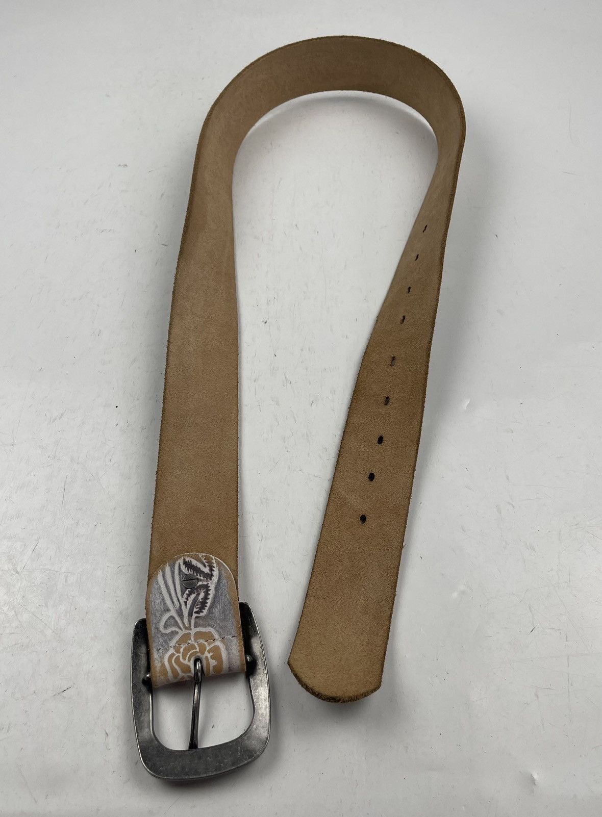 Japanese Brand rare design leather belt tc36 Size 36 - 5 Thumbnail