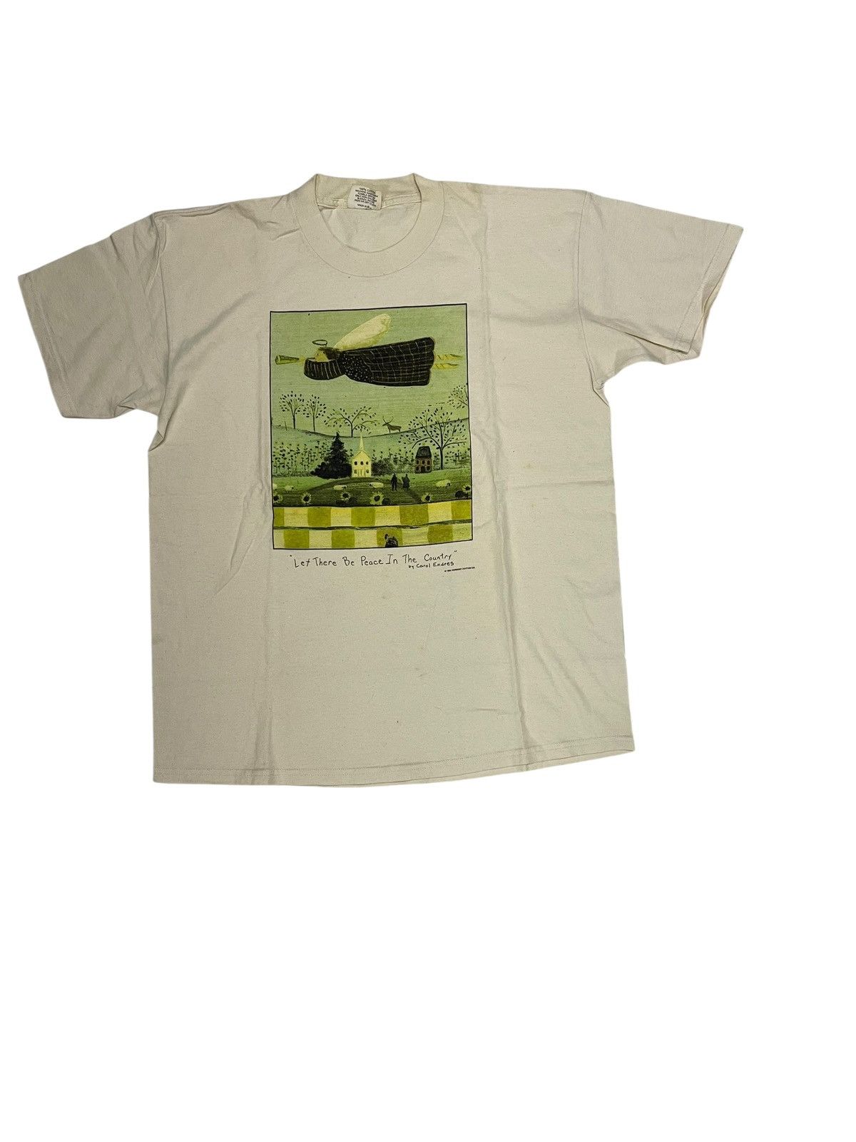 Vintage VINTAGE ART 1994 "LET THERE BE PEACE IN THE COUNTRY" ANGEL Size US L / EU 52-54 / 3 - 1 Thumbnail