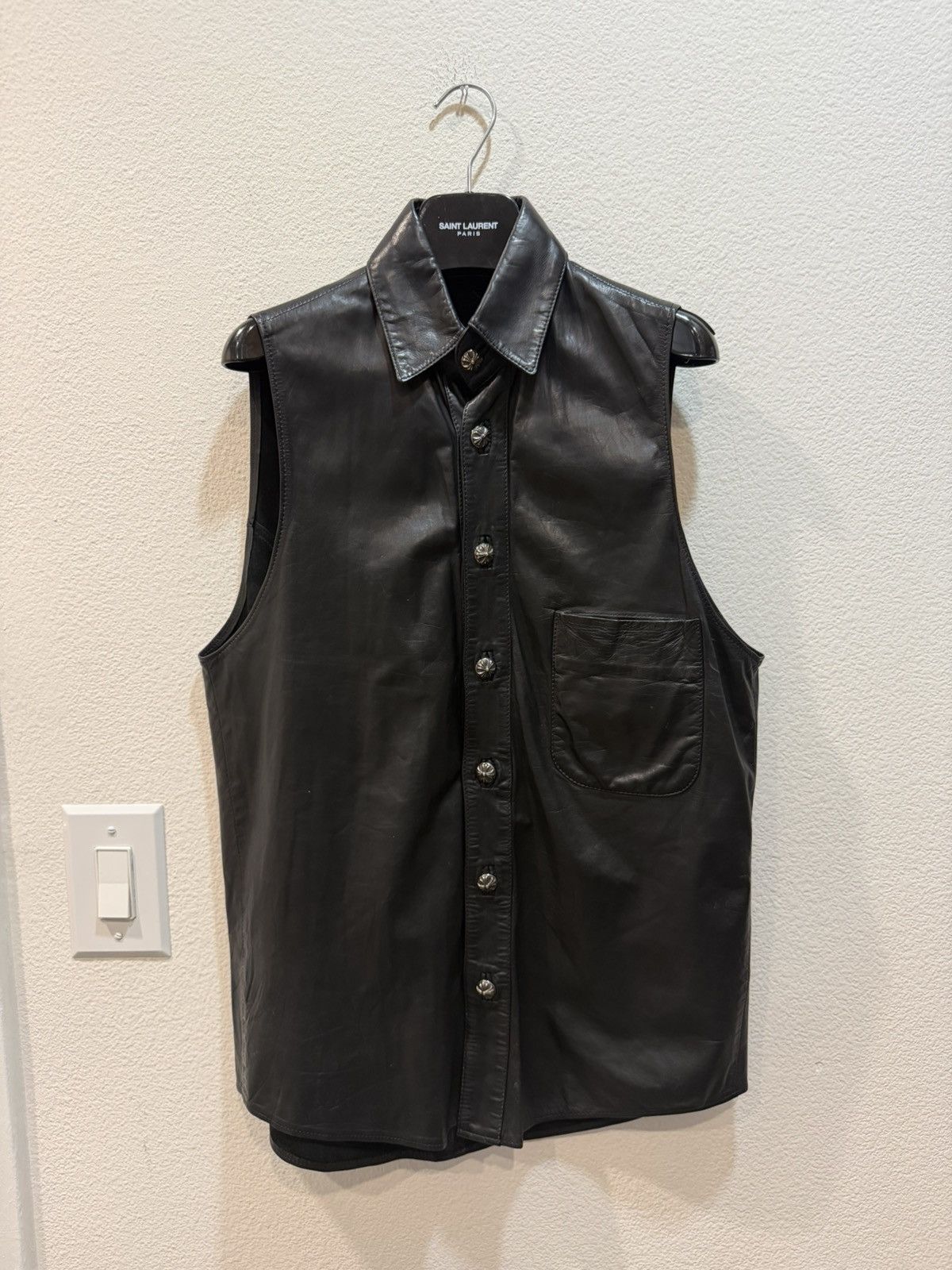 Chrome Hearts Ch Fleur Leather Vest S Size US M / EU 48-50 / 2 - 1 Thumbnail