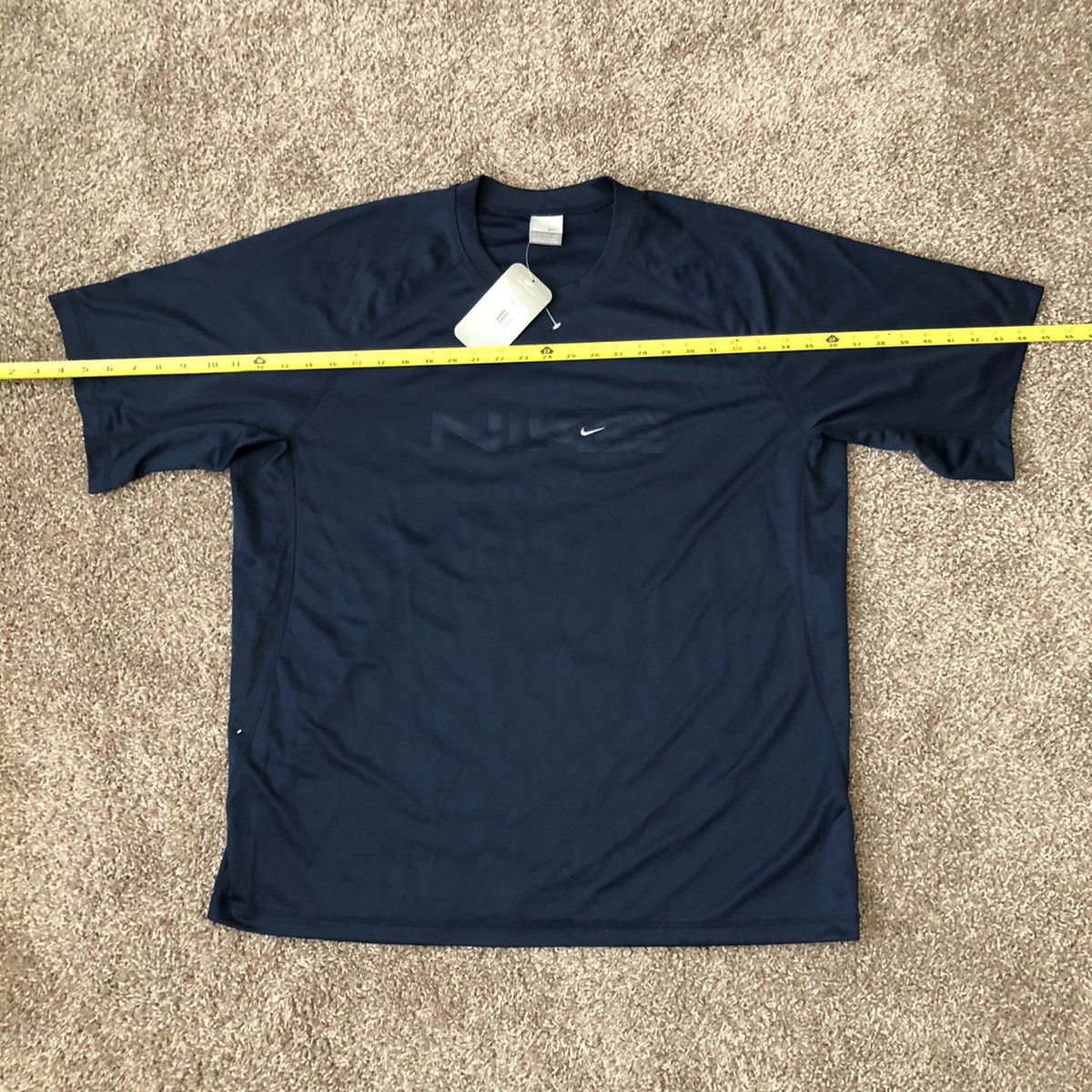 Nike × Vintage Vintage 90s Nike Navy Dri Fit T-Shirt Brand New w/ Tags XXL Size US XXL / EU 58 / 5 - 5 Thumbnail