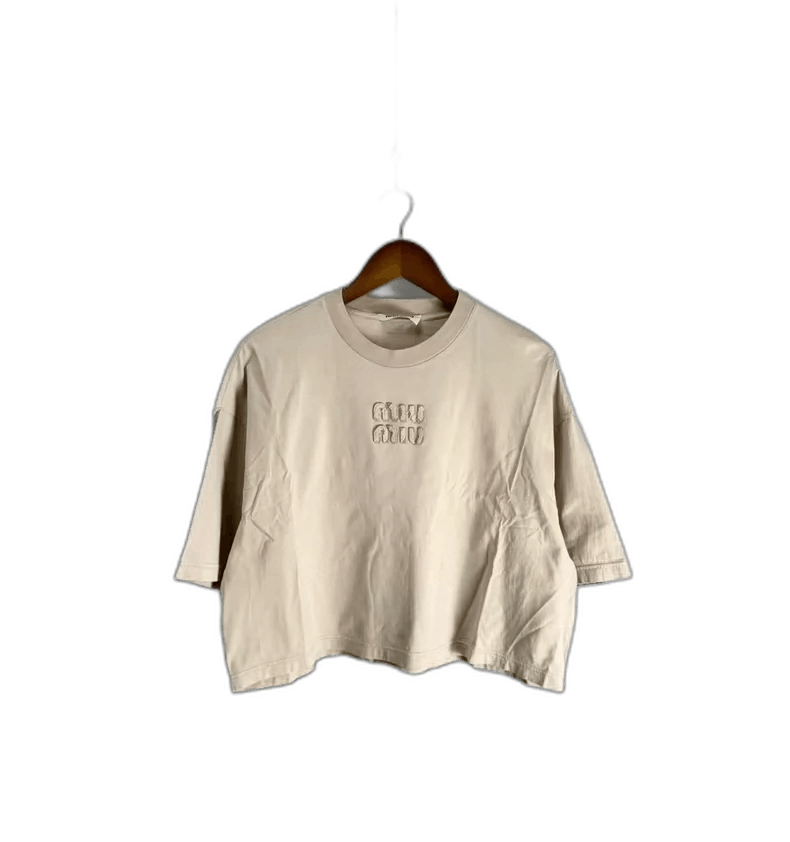Prada Miu Miu Logo Short Sleeve T-Shirt Size S / US 4 / IT 40 - 1 Thumbnail