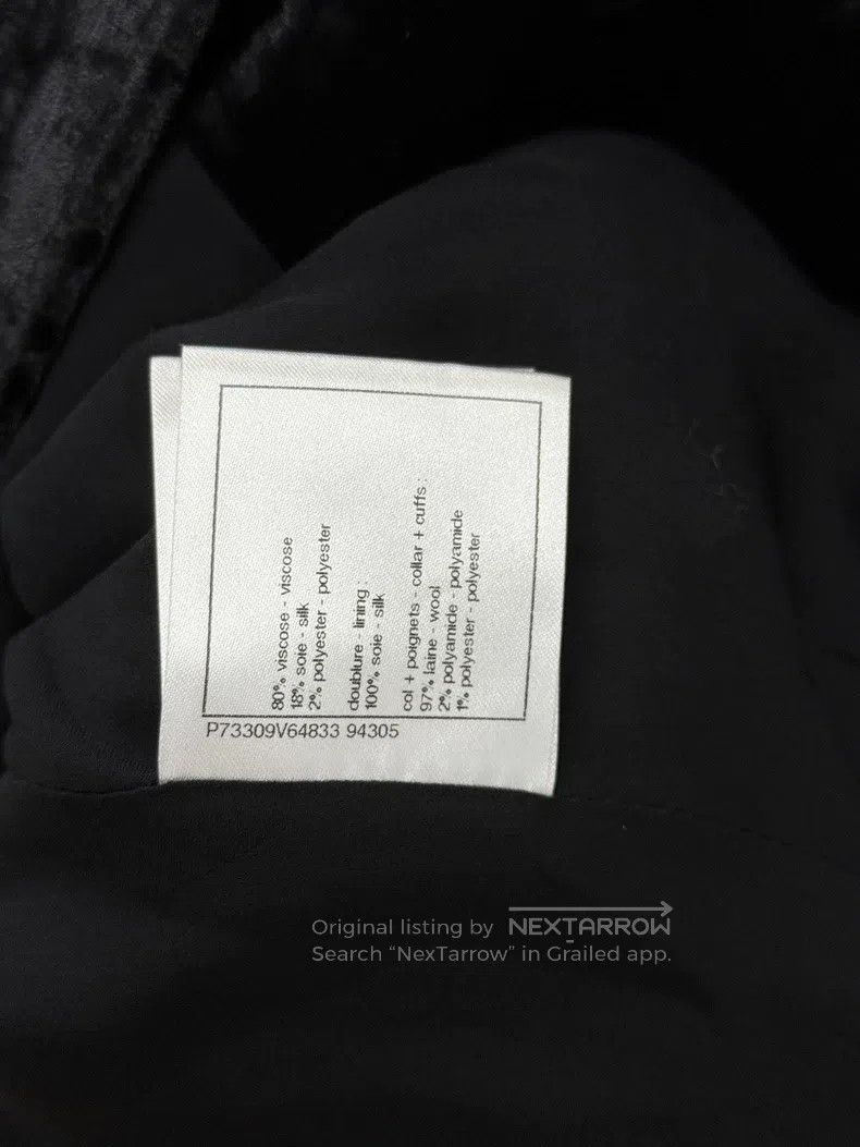 Chanel Chanel 22B pink collar black velvet mid-length jacket Size XS / US 0-2 / IT 36-38 - 6 Thumbnail